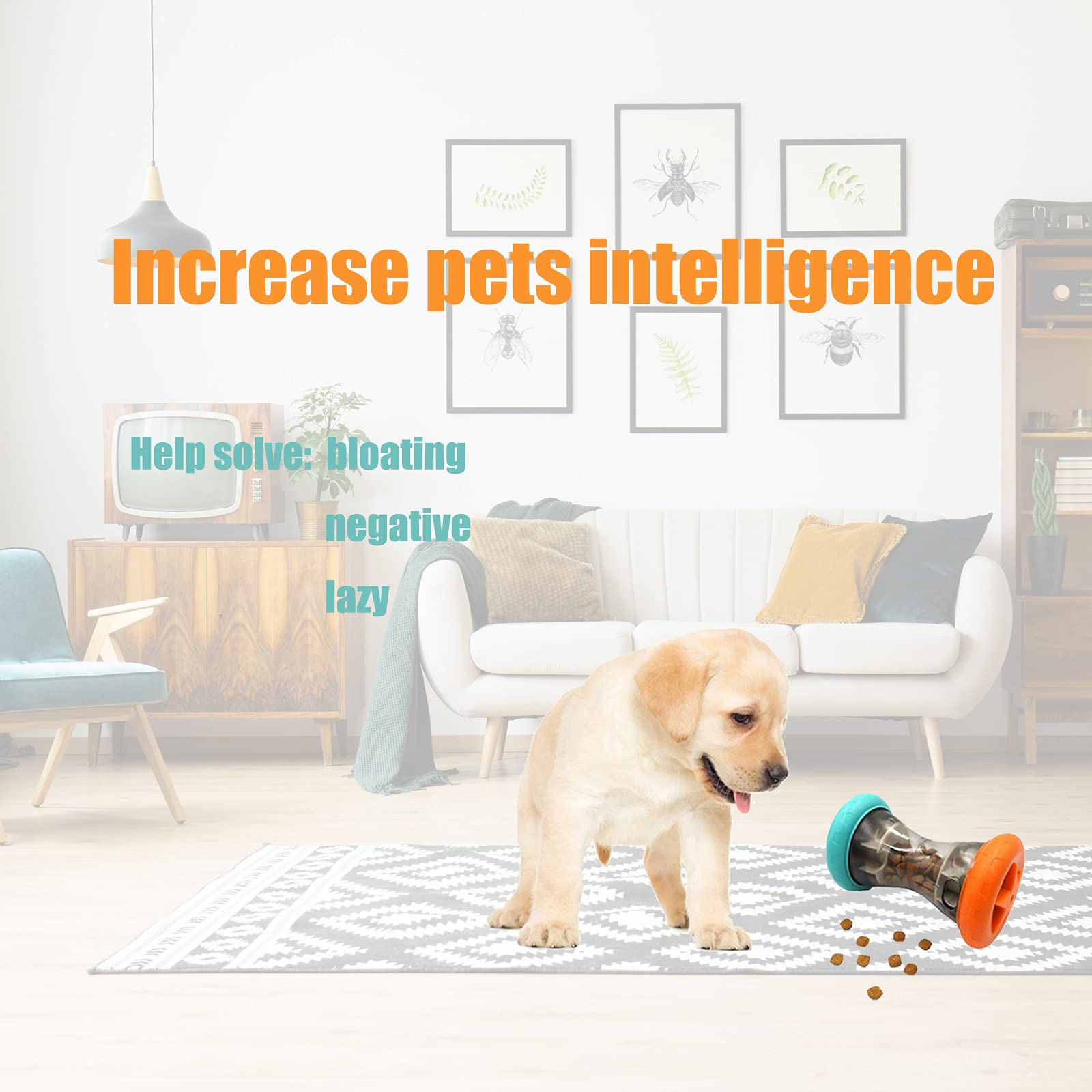 Aelflane Treat Dispensing Puzzle Toys for Small Dogs,Interactive Chase Toys,Perfect Alternative to Slow Feeder Dog Bowls to Impr