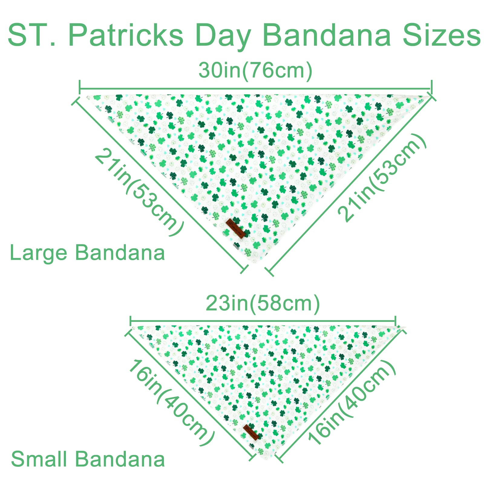 Up Urara Pup St. Patrick'S Day Dog Bandana, Shamrock Triangle Bid Scarf For Medium Large Dog, Cotton Dog Kerchief For Girl Boy Dogs, Cute Spring Dog Bandana, Puppy Green Dog Bandana