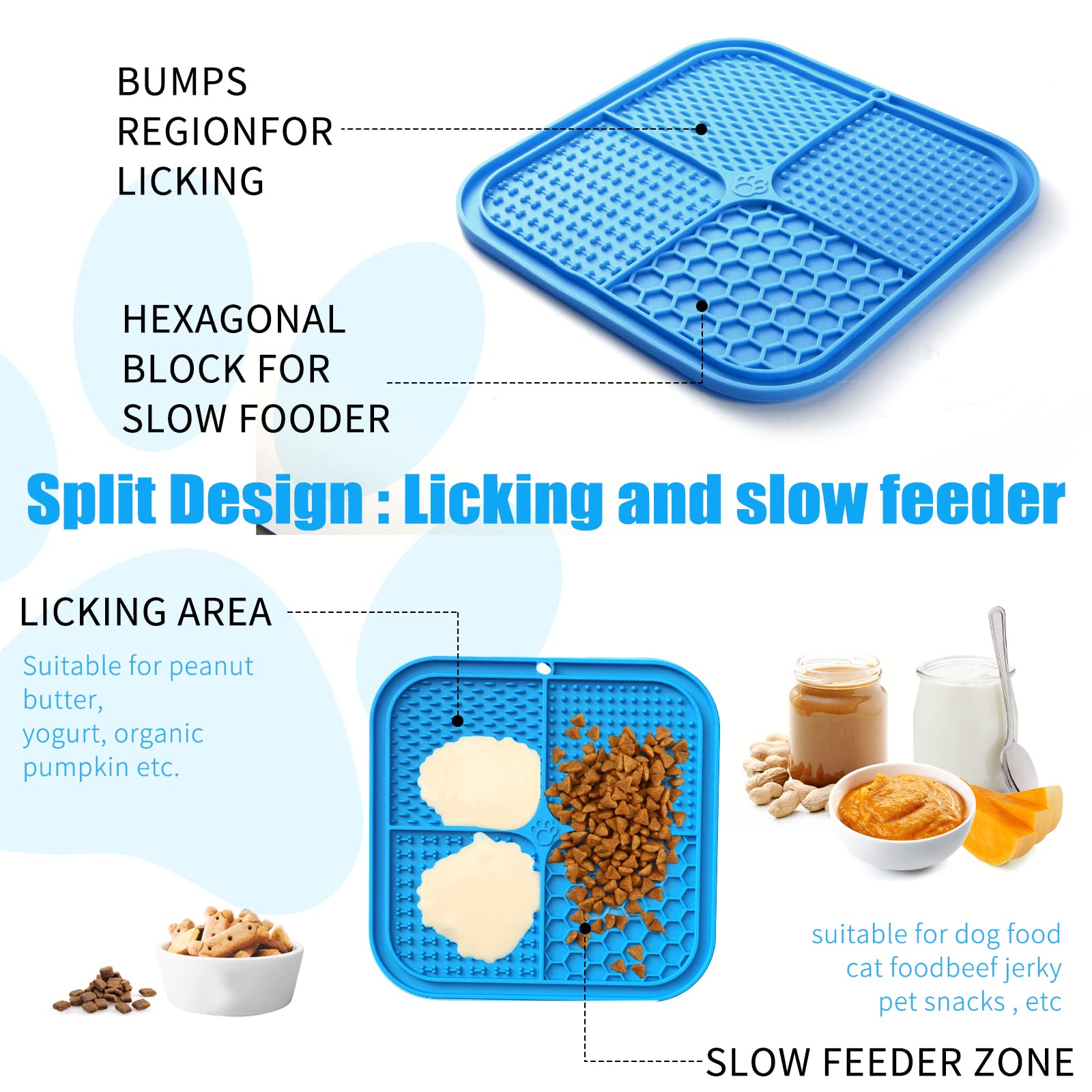 Lick Mat For Dogs, Premium Lick Pad With Suction Cups For Dog Anxiety Relief, Slow Feeder Dog Bowls, Bathing, Grooming And Train