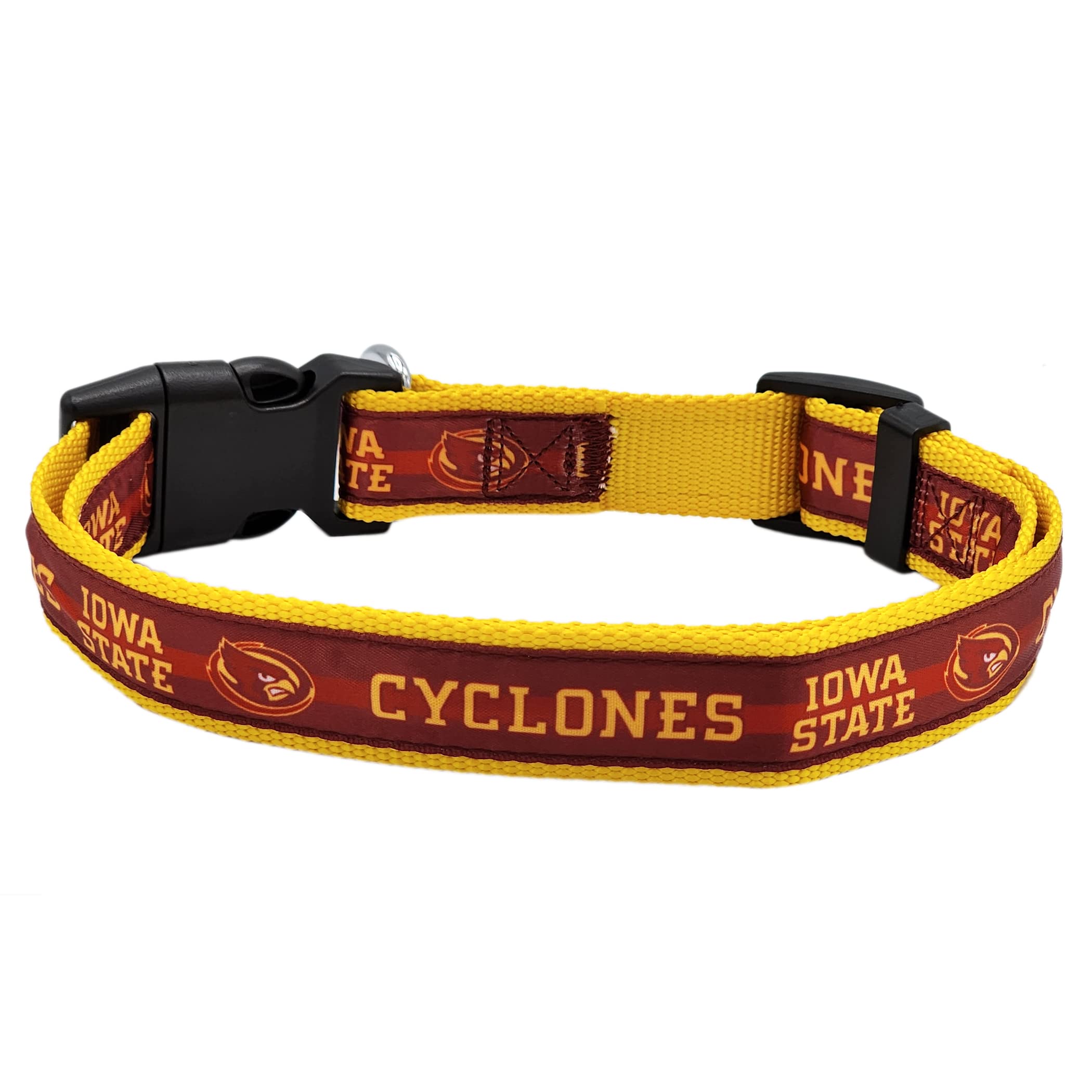 Pets First Collegiate Pet Collar New Version Iowa State Cyclones Dog Collar, Size Medium. Best Sports Team Color For Dogs & Cats