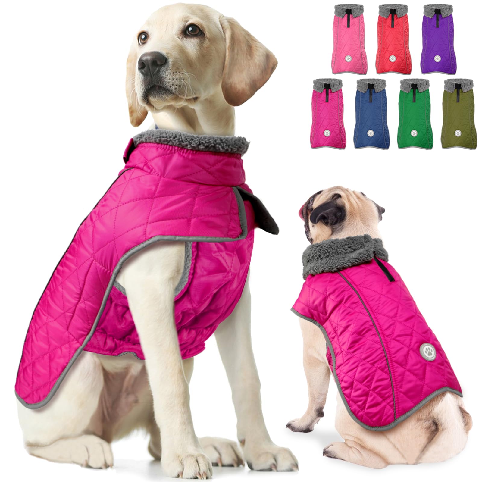 Fragralley Winter Coat, Waterproof & Windproof, Reflective, Fleece Jacket For Dogs: Small - Large