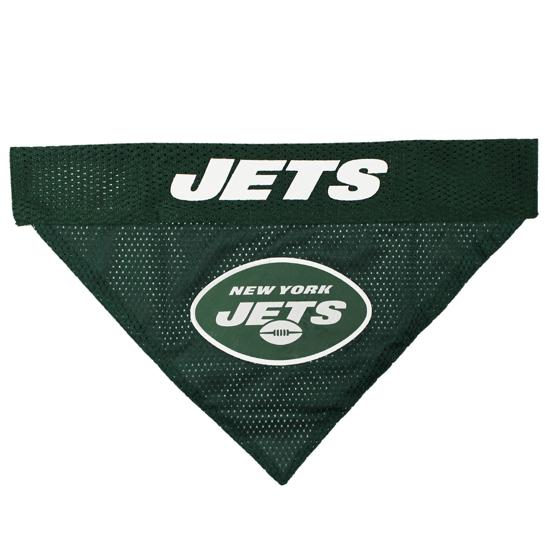 Pets First NFL DOG BANDANA - NEW YORK JETS REVERSIBLE PET BANDANA. 2 Sided Sports Bandana with a PREMIUM Embroidery TEAM LOGO, S