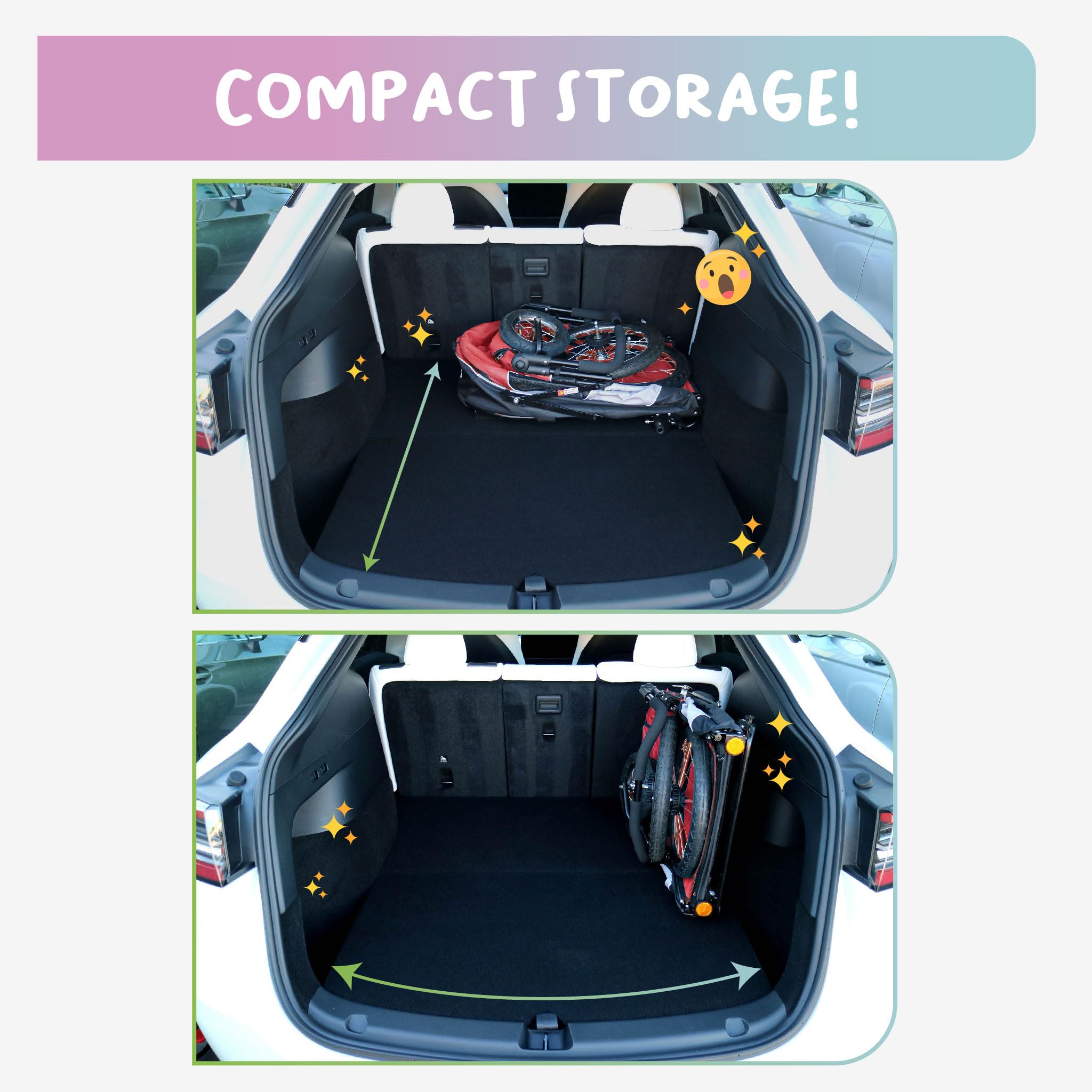 Petique Trailblazer Pet Jogger/Stroller, Bike Trailer, Shock Absorbing Bike Wheels, Large Entry Way, Peek-A-Boo Window, Small/Me