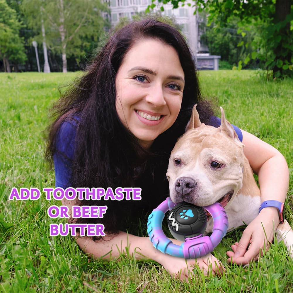 VRTOP Indestructible Dog Chew Toys - Durable Natural Rubber, Medium Size, Mixed Color for Aggressive Chewers