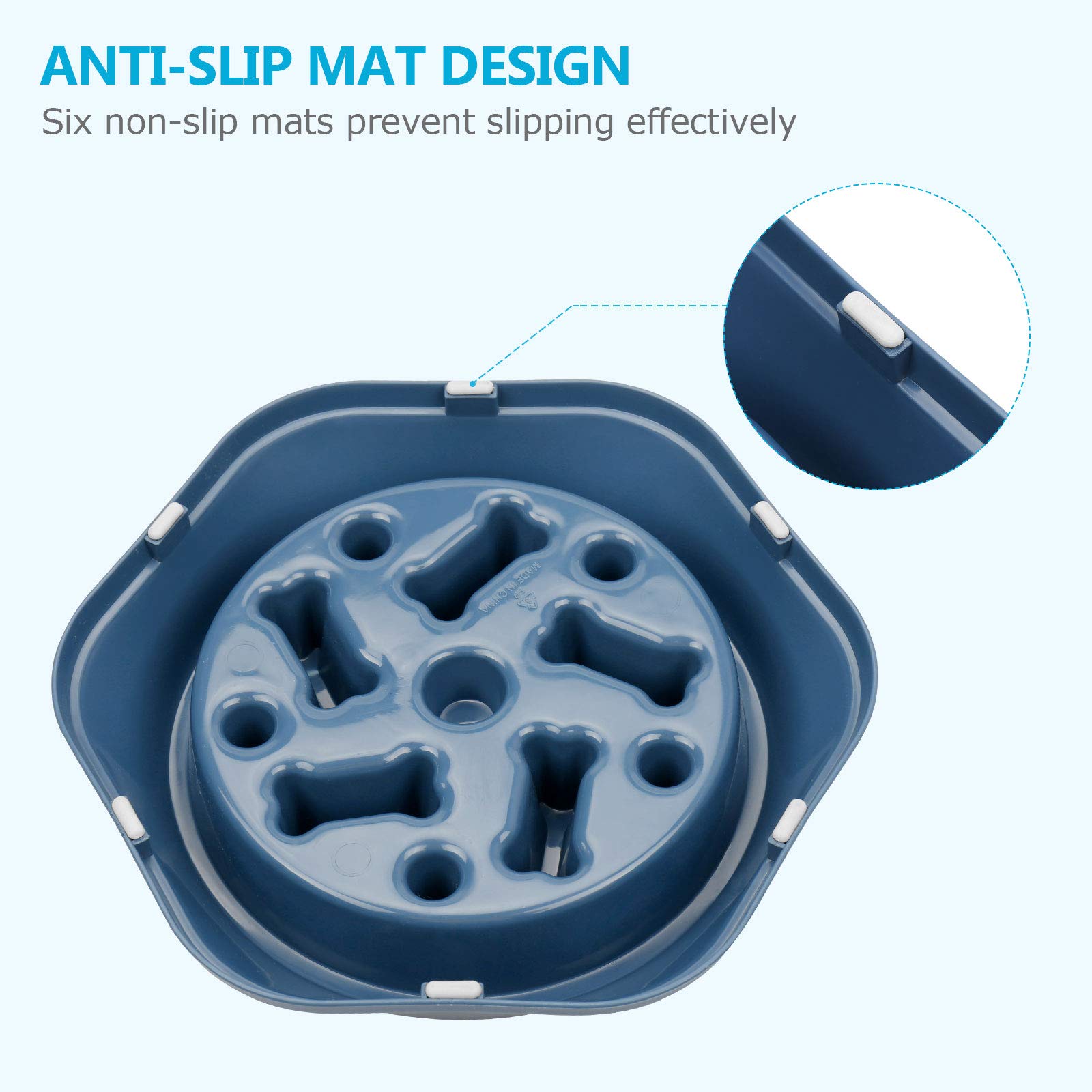 UPSKY 2PCS Slow Feeder Dog Bowl Anti-Chocking Slower Feeding Dog Puzzle Bowls, Interactive Bloat Stop Dogs Food Bowl Dishes Non-