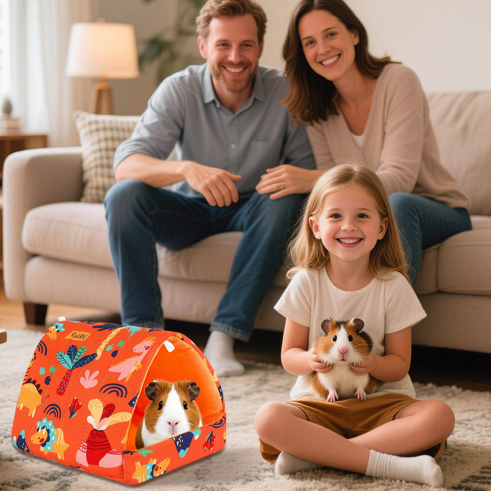 Upins 2Pcs Guinea Pig Hideout,Guinea Pig Bed Houses Washable Small Animal House Cage Accessories For Dwarf Rabbits Chinchillas H