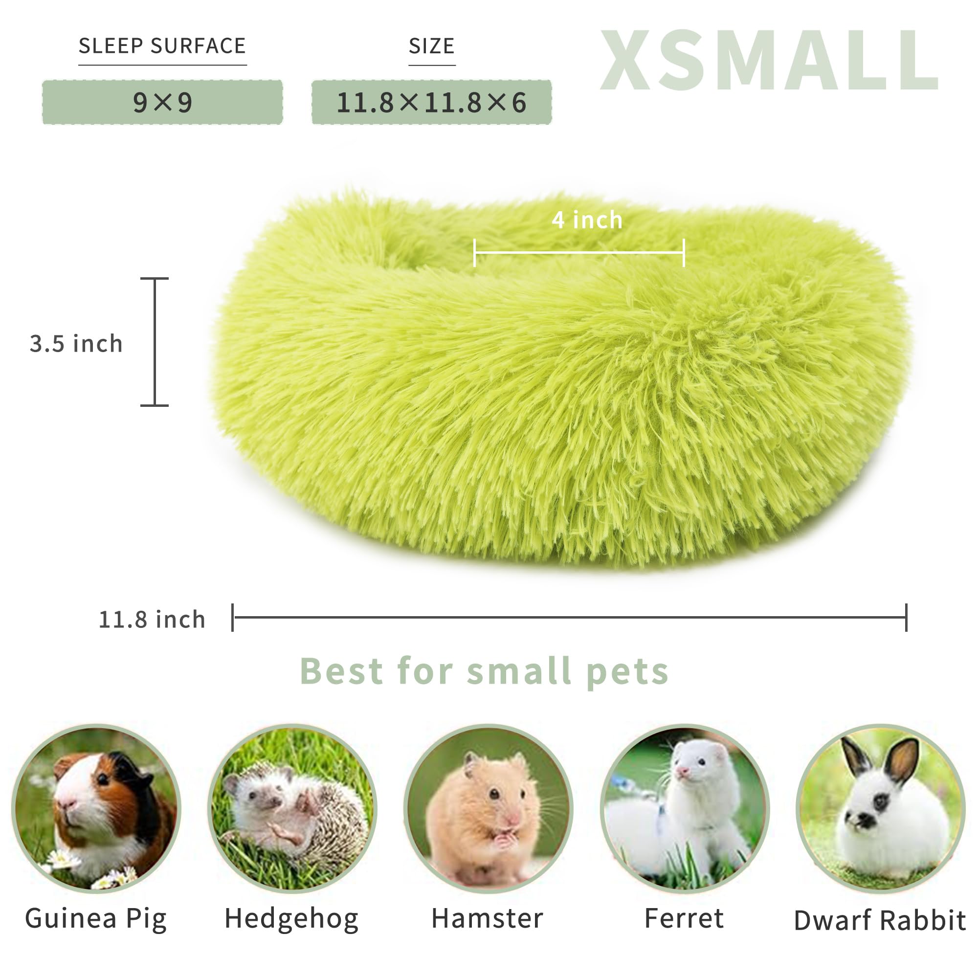 wrkfree Hamster Bed Soft Warm Cushion for Small Animal - Comfortable Sleep Mat Pad for Guinea Pigs/Hedgehog/Squirrel/Mice/Rats/C