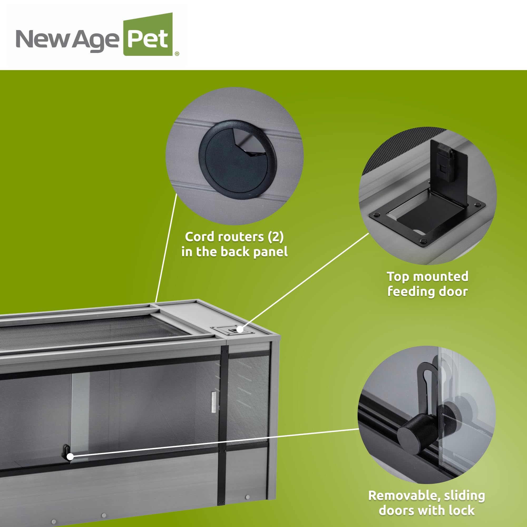 New Age Pet Ecoflex 60-Inch Mojave Reptile Lounge In Grey- Durable, Moisture-Resistant Wood Plastic Composite Habitat With Vente