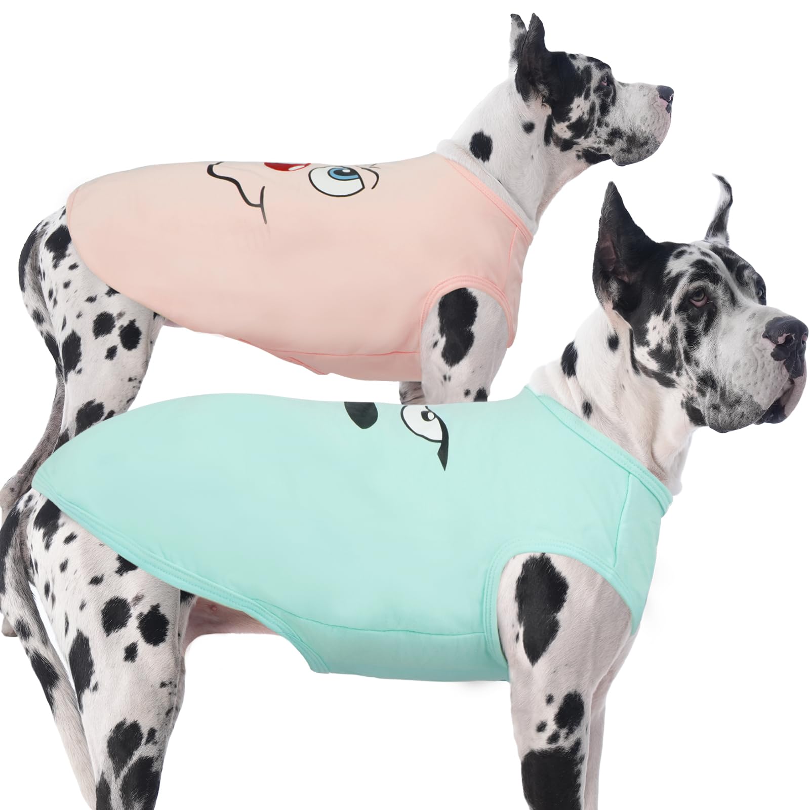 Iecoii 2 Pack Pet Tank Top Tee Sleeveless| 5X-Large |Summer Dog Clothes Apparel,Pet Funny Costume T-Shirts Clothing For Large Do