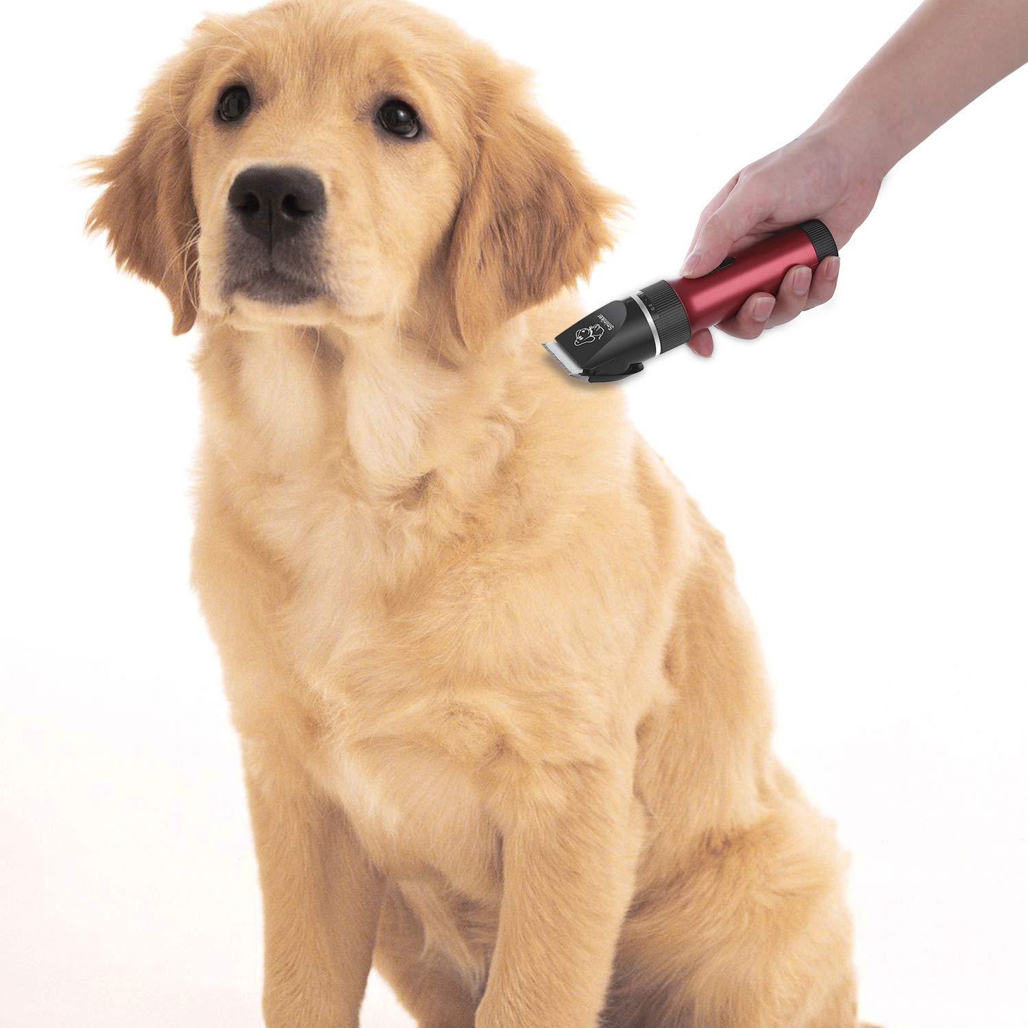 Sminiker Low Noise Horses Clippers Rechargeable Cordless Pet Clippers Grooming Kit With Storage Bag 5 Speed Professional Animal Clippers Pet Grooming Kit