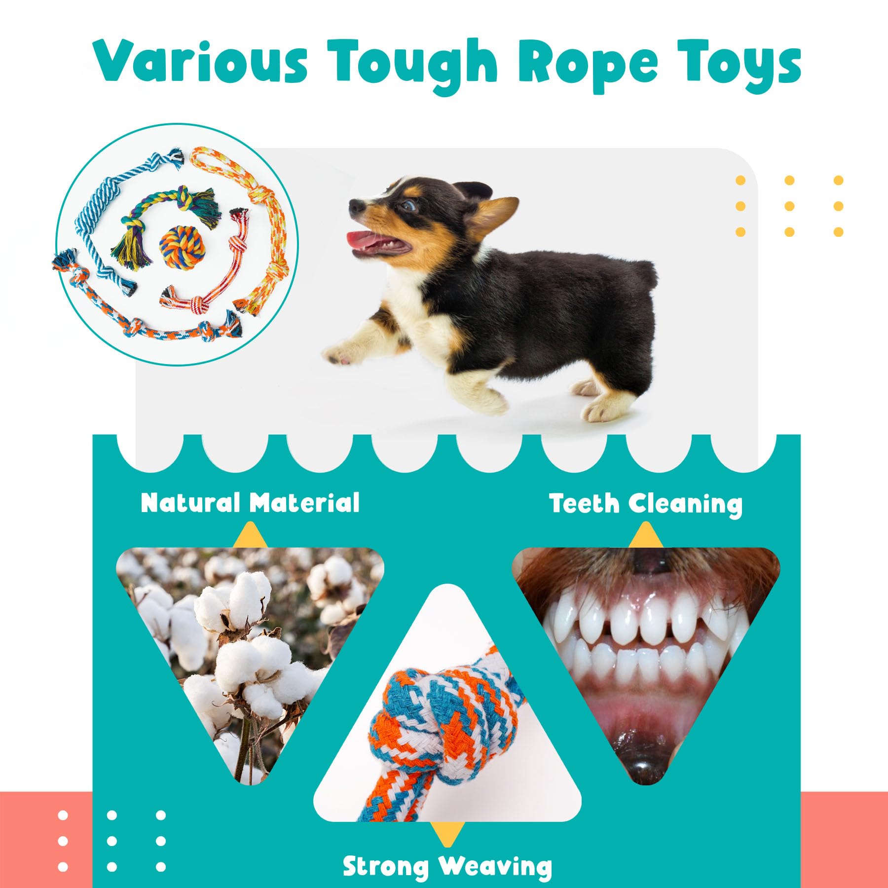 Zeaxuie 23 Pack Luxury Puppy Toys for Teething, Cute Small Dog Toys with Rubber Puppy Chew Toys, Treat Ball, Ropes and Plush Squ