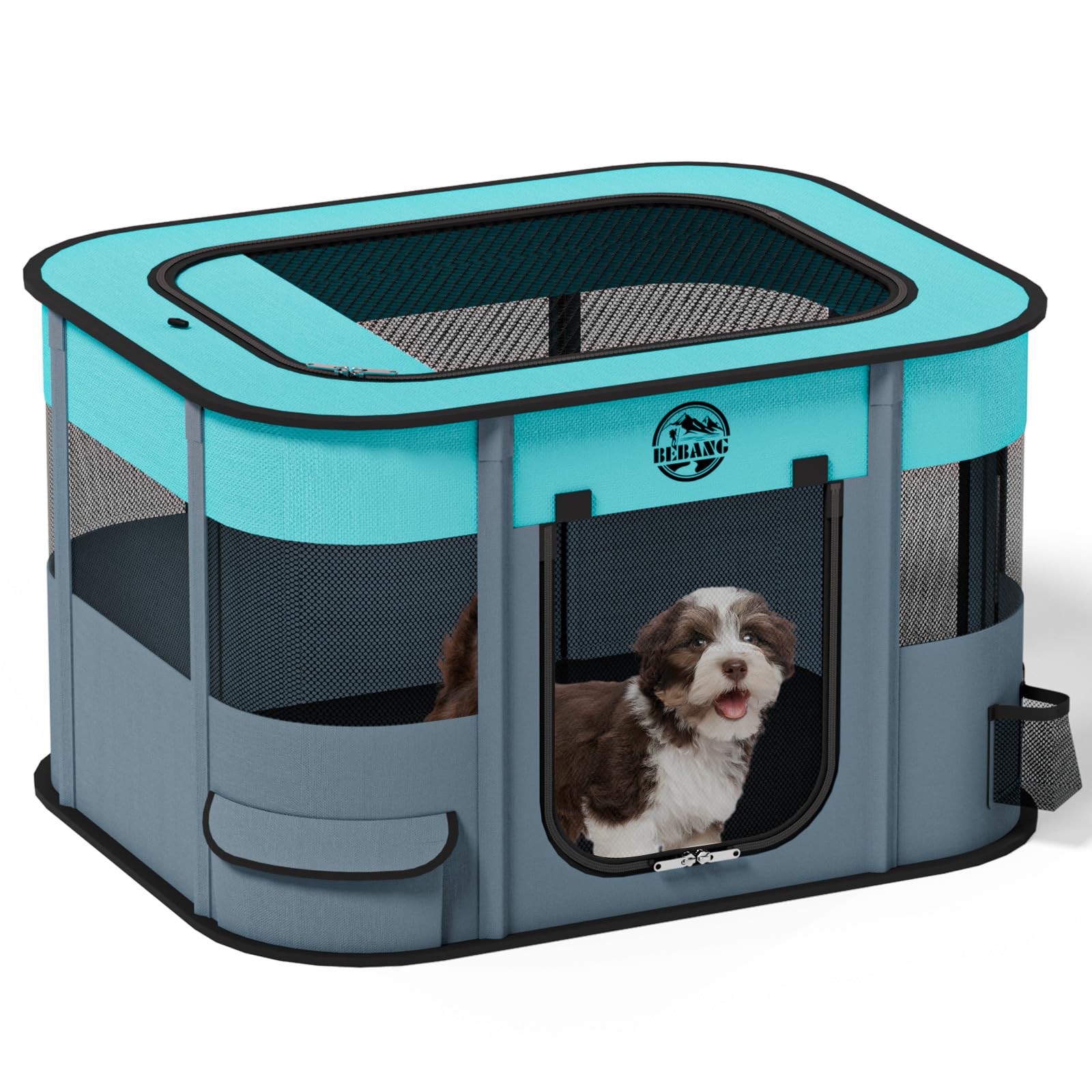 Puppy Playpen Cat Dog Crate: Play Pen Indoors Pet Playpens Portable Foldable Cage Kennel House For Medium Small Large Kitten Rab