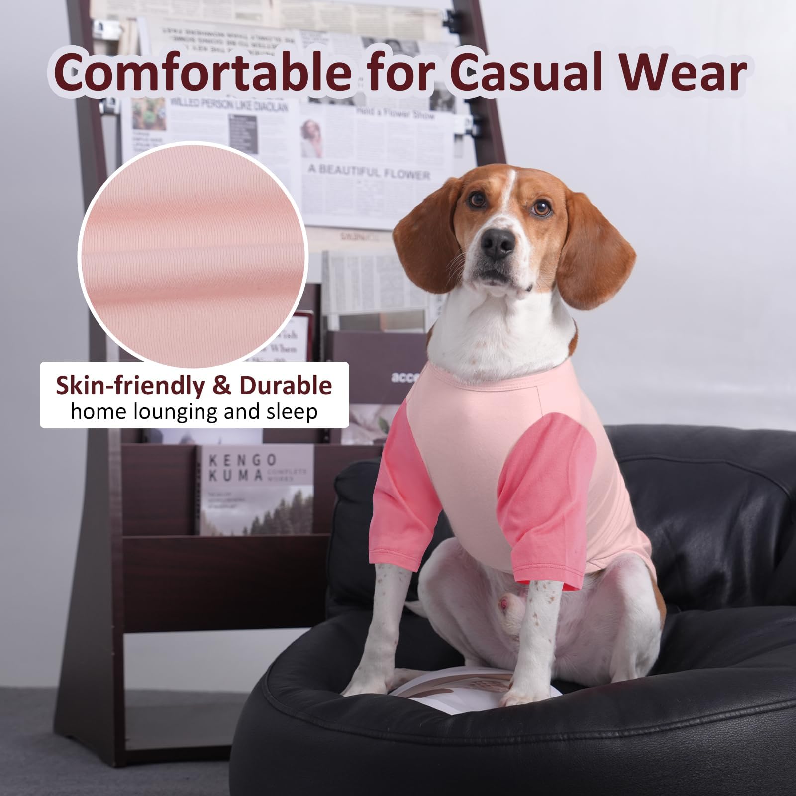 Ikipuko 2 Pack X-Large Dog Shirts - Breathable Lightweight Basic Tees, Durable Moisture-Wicking Dogs Clothes For Beagle, Bullmas