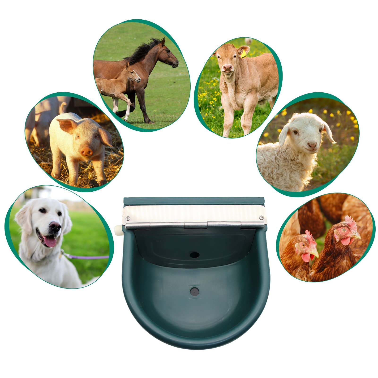 Automatic Water Bowl Plastic Livestock Waterer for Horse Cattle Goat Sheep Dog,Farm Grade Sheep Water Trough Bowl (with Drainage