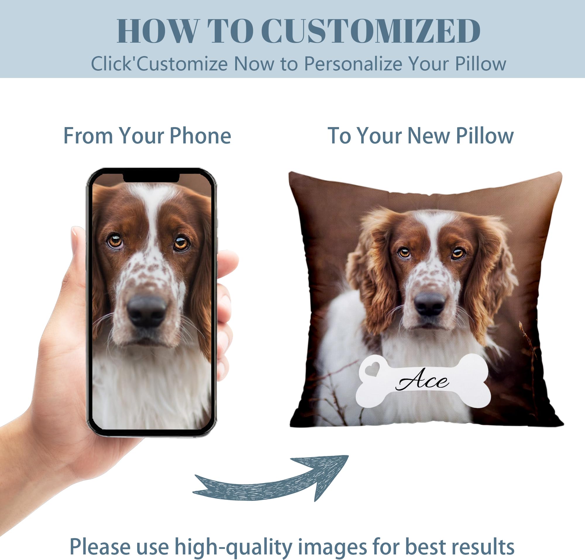 Funny Diy Personalized Pet Memorial Throw Pillows With Pictures Name, Custom Pet Memorial Gifts For Loss Of Dogs, Dog Cat Memori