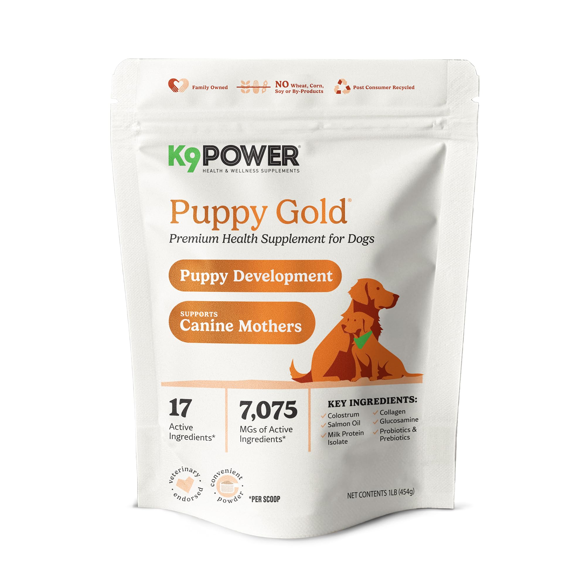 K9 Power Puppy Gold 1 lb - Supplement for Growing Puppies & Nursing Mothers - Essential Nutrients for Healthy Growth & Developme