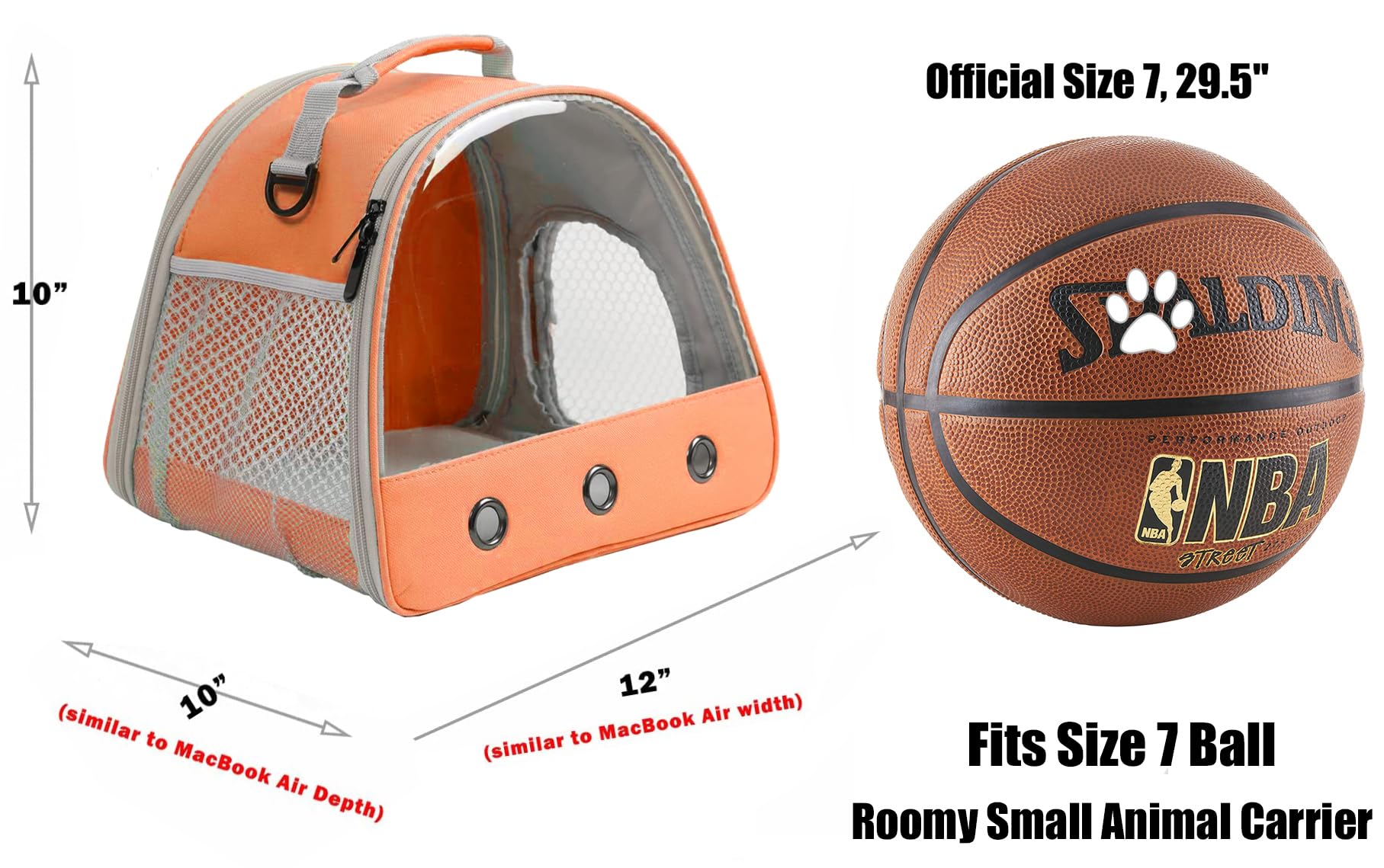 Guinea Pig Carrier Backpack, Clear Bubble Window Backpack For Guinea Pig, Bunny Rat Bird (Orange, Carrier)