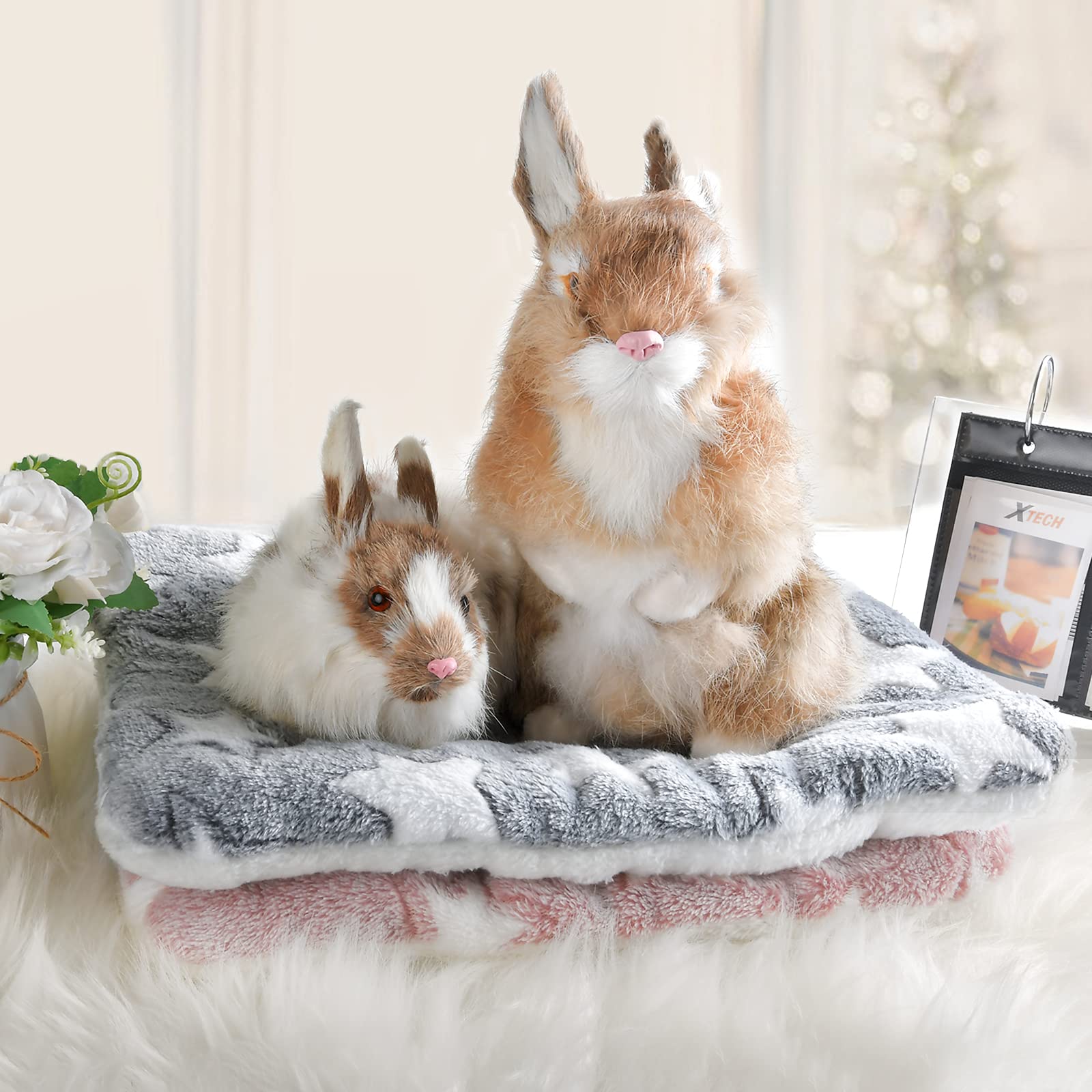 Catadog Small Animal Bed Mat, Soft & Warm, Suitable For Guinea Pig, Hamster, Rabbit, Rat And Bearded Dragon (X-Large(13.3''X9.4''), Footprint Grey)