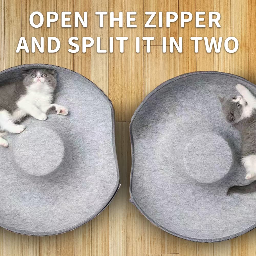 2 Pack Cat Donut Tunnel, Cat Tunnel Bed For Indoor, Scratch Resistant Donut Bed. (Grey, 19 Inch 2 Pack)
