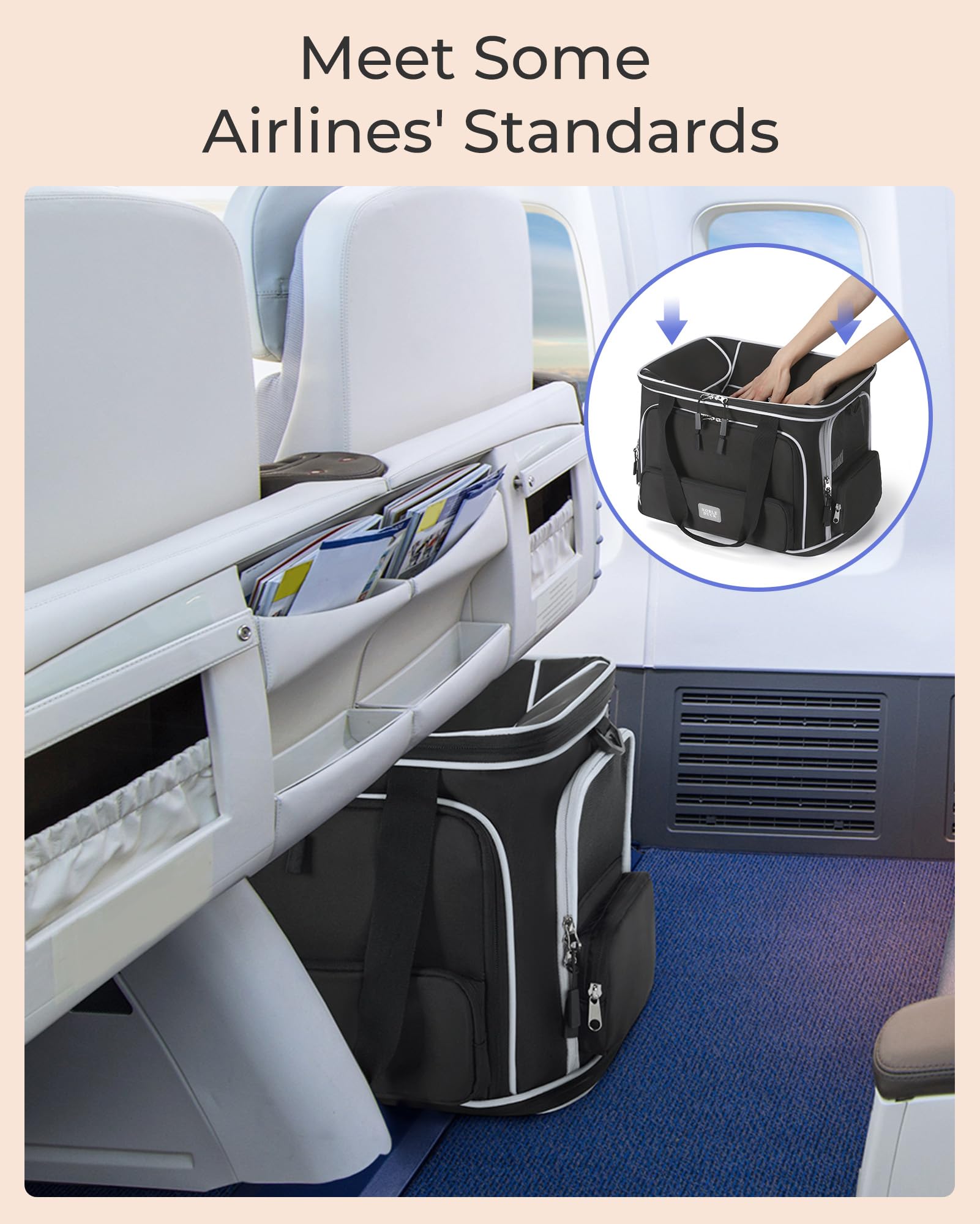 Expandable Pet Carrier: Noble Duck Soft-Sided Cat Dog Carrier Airline Approved Small Medium Large Portable Travel Up To 25 Lbs B