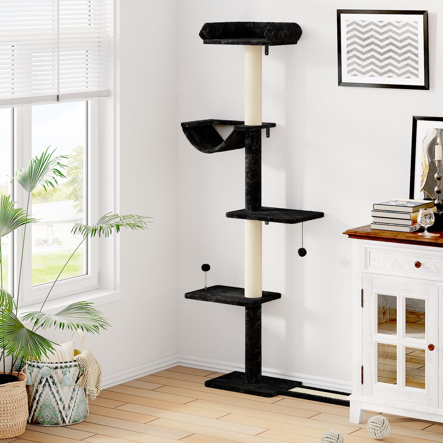 Nunu Lab Wall Mounted Cat Climber Set, Wall Furniture Set, Diy Wall/Window Shelves, Scratching Post, Comfortable Bed, Cat Shelve