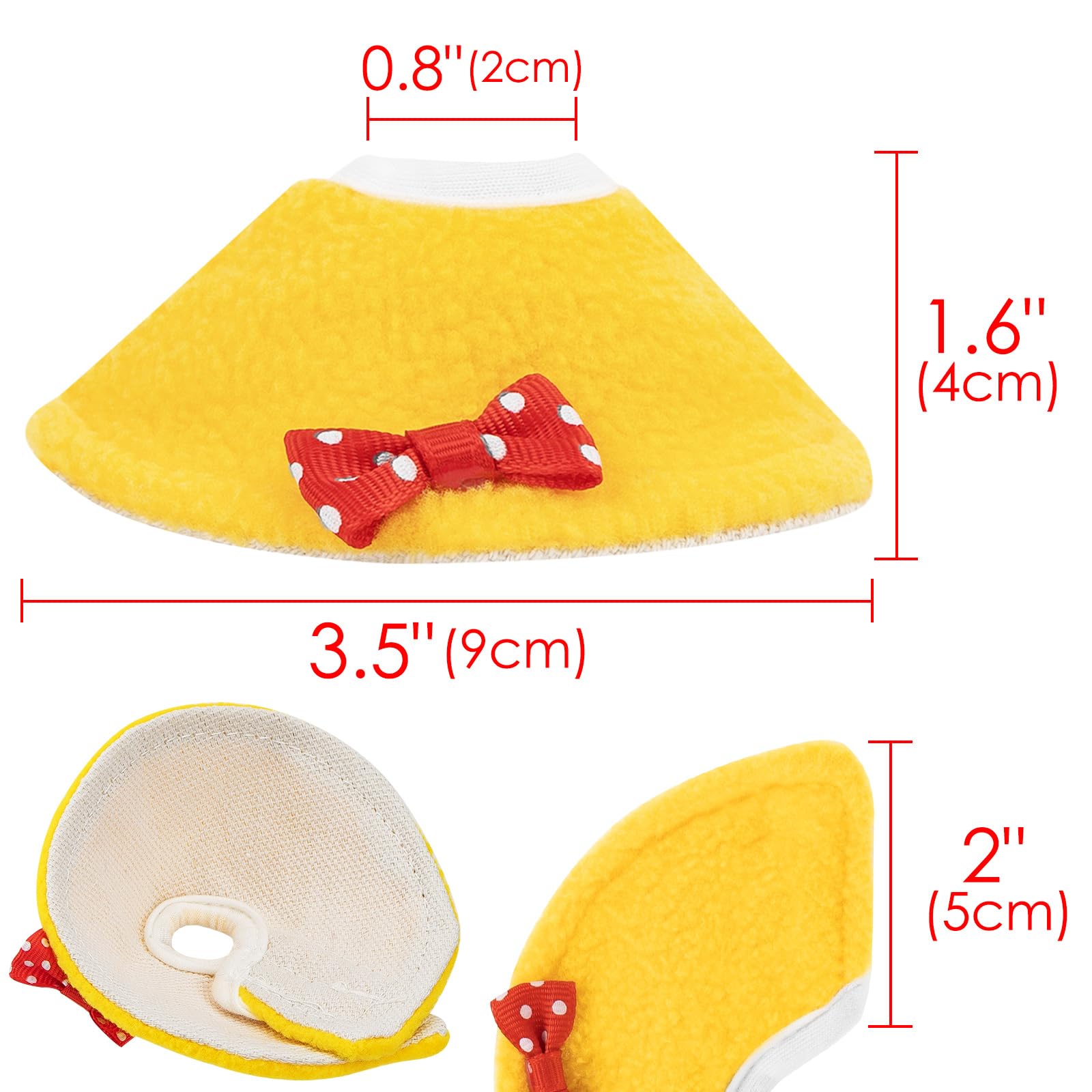 Cairiac Adjustable Bird Parrot Tapered Collar, Anti-Bite Recovery Collar (X-Small) (Yellow)