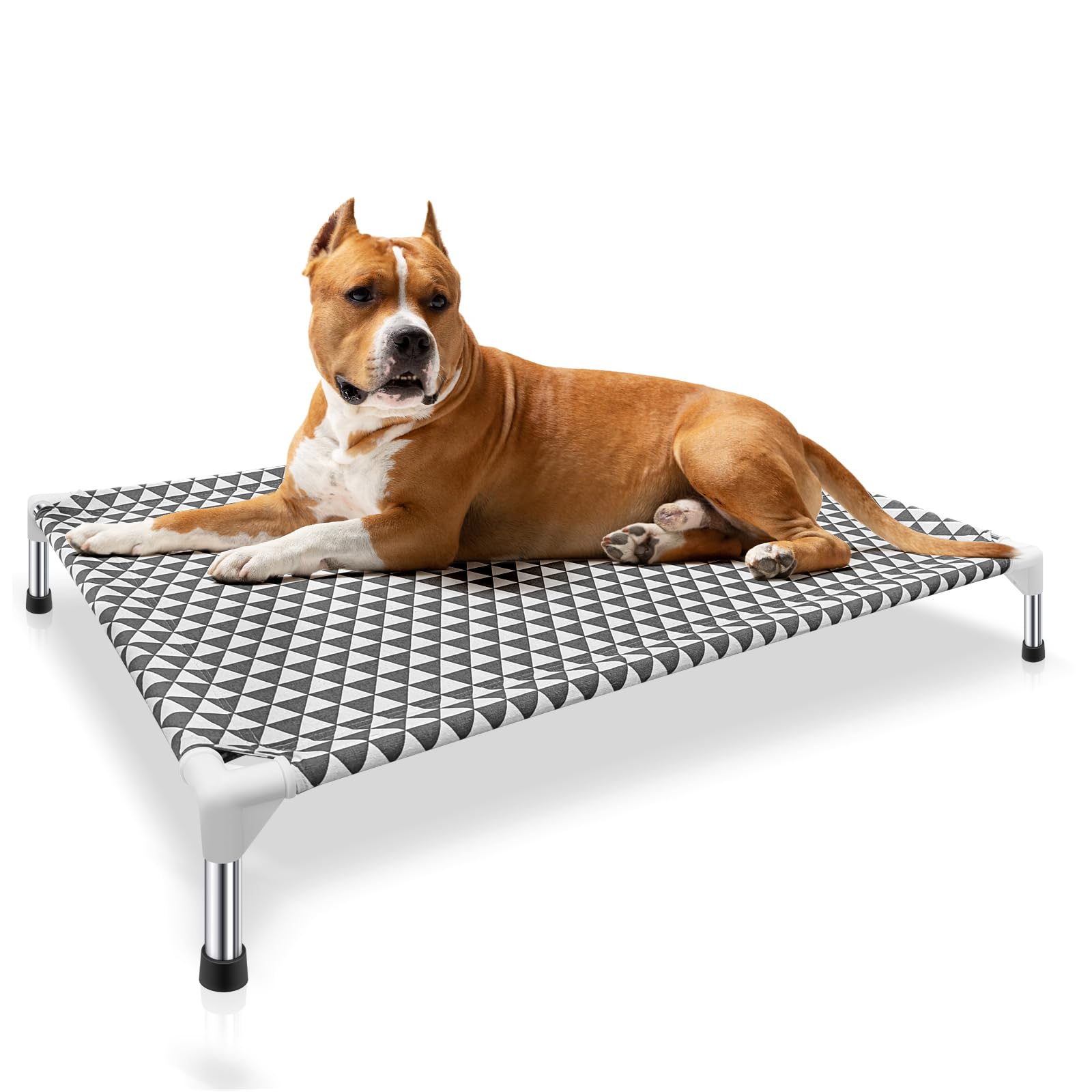 Elevated Outdoor Dog Bed, Large Size, Cotton Material, Non-Slip Feet, Fits Up To 100Lbs
