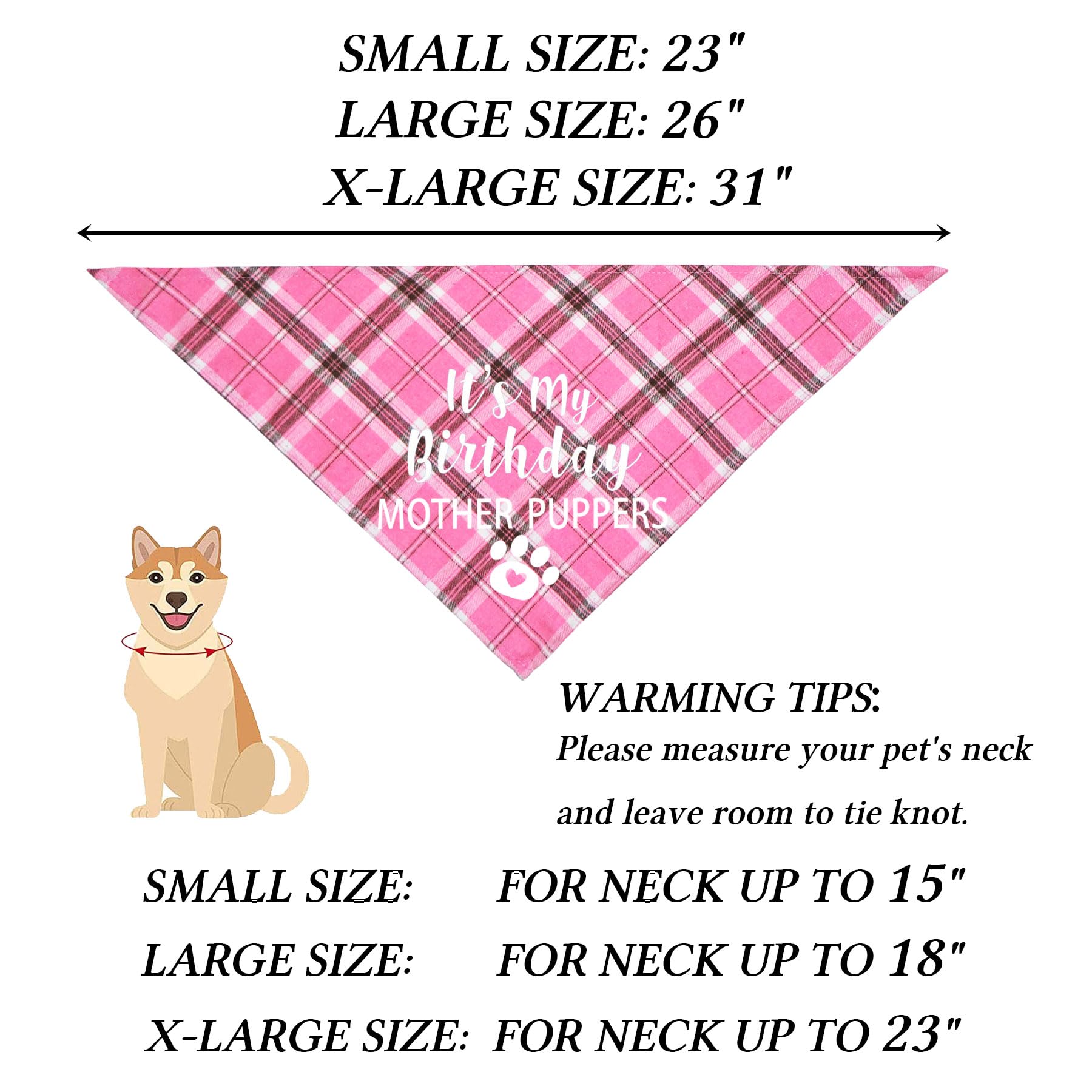 Stmk Dog Birthday Bandana, It' S My Birthday Mother Puppers Multi Sizes Dog Birthday Girl Bandana For Small Medium Large Dogs Ca