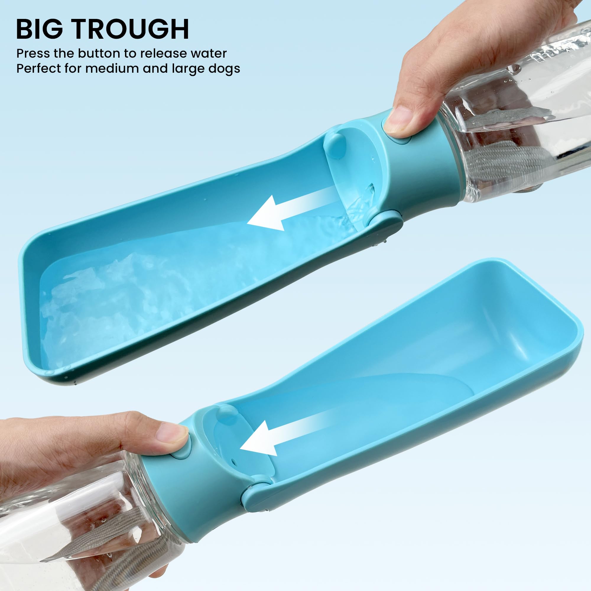 Forwh Portable Dog Water Bottle Dispenser [Leak Proof & Foldable] Dog Travel Water Bottle Bowl Accessories For Puppy Small Medium Large Dogs Pet Water Bottles For Dogs Walking Outdoor Hiking 19Oz