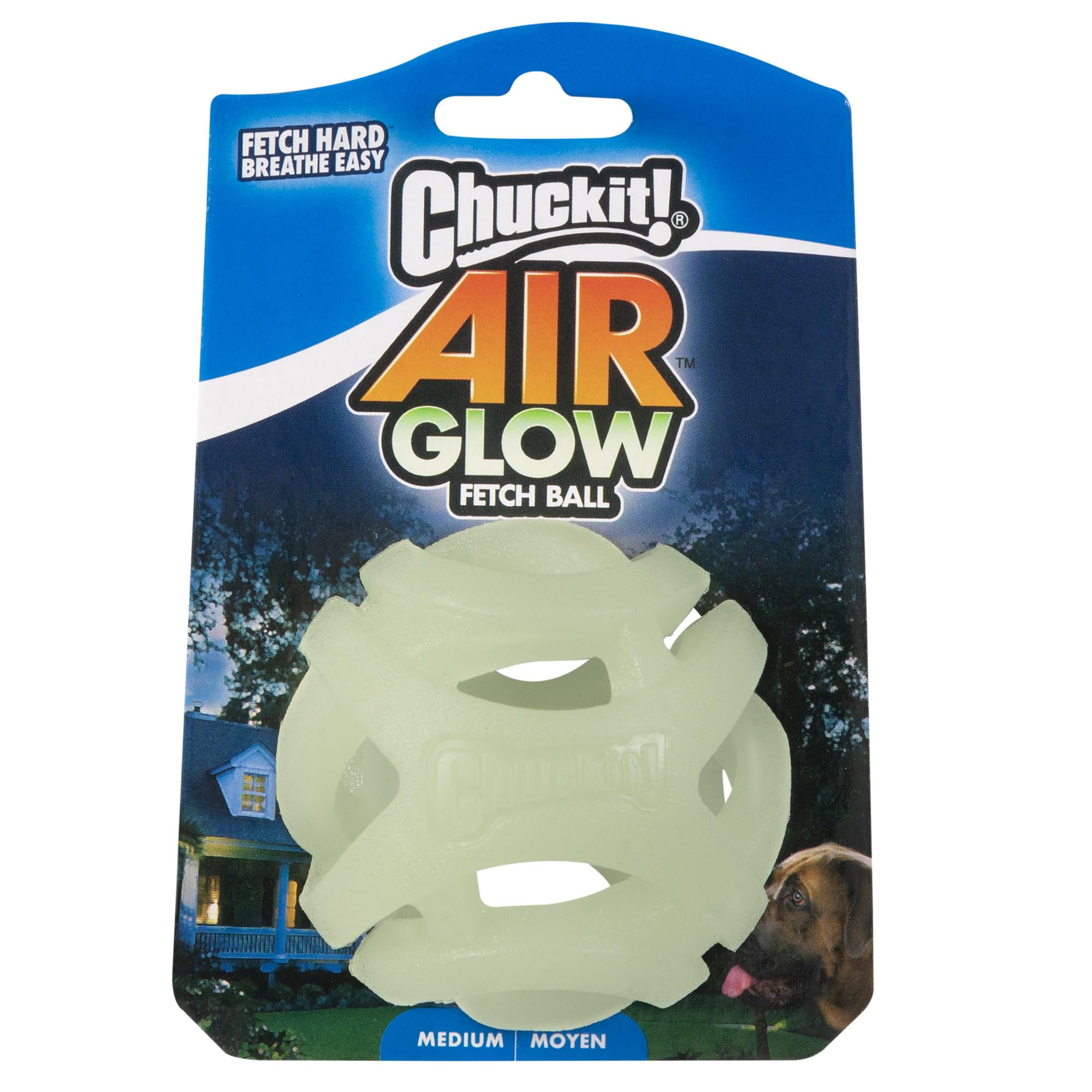 Chuckit! Air Glow Fetch Ball Dog Toy, Medium (2.5 Inch) Pack Of 1, For Breeds 20-60 Lbs