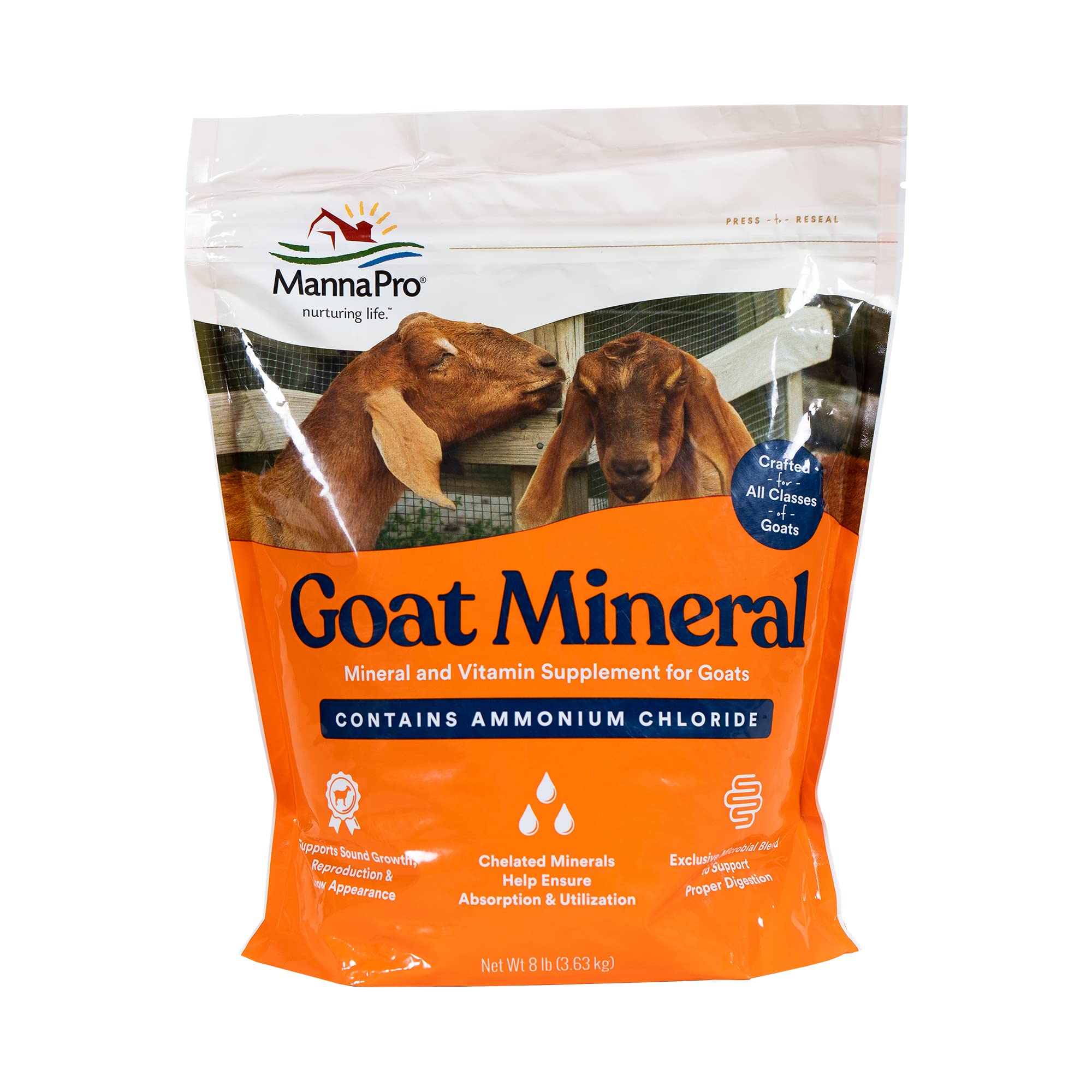 Manna Pro Goat Mineral Supplement  Made with Vitamins & Minerals to Support Growth & Development  Contains Ammonium Chloride 
