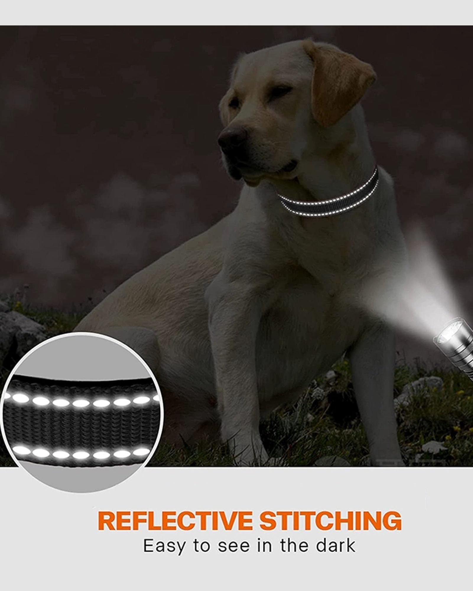 Aeclleca Reflective Dog Collar And Leash Set With Safety Locking Buckle,Adjustable Soft Nylon Pet Collars For Small Medium Dogs