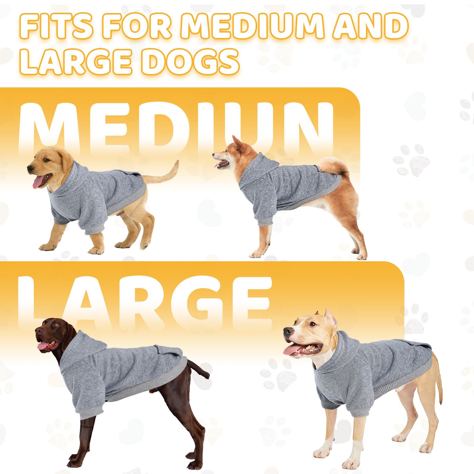Dog Hoodies, Dog Sweatshirt Sweater For Medium Large Dogs Cats Puppys, Dog Winter Clothes Coat Warm And Soft, Soft Brushed Fleec