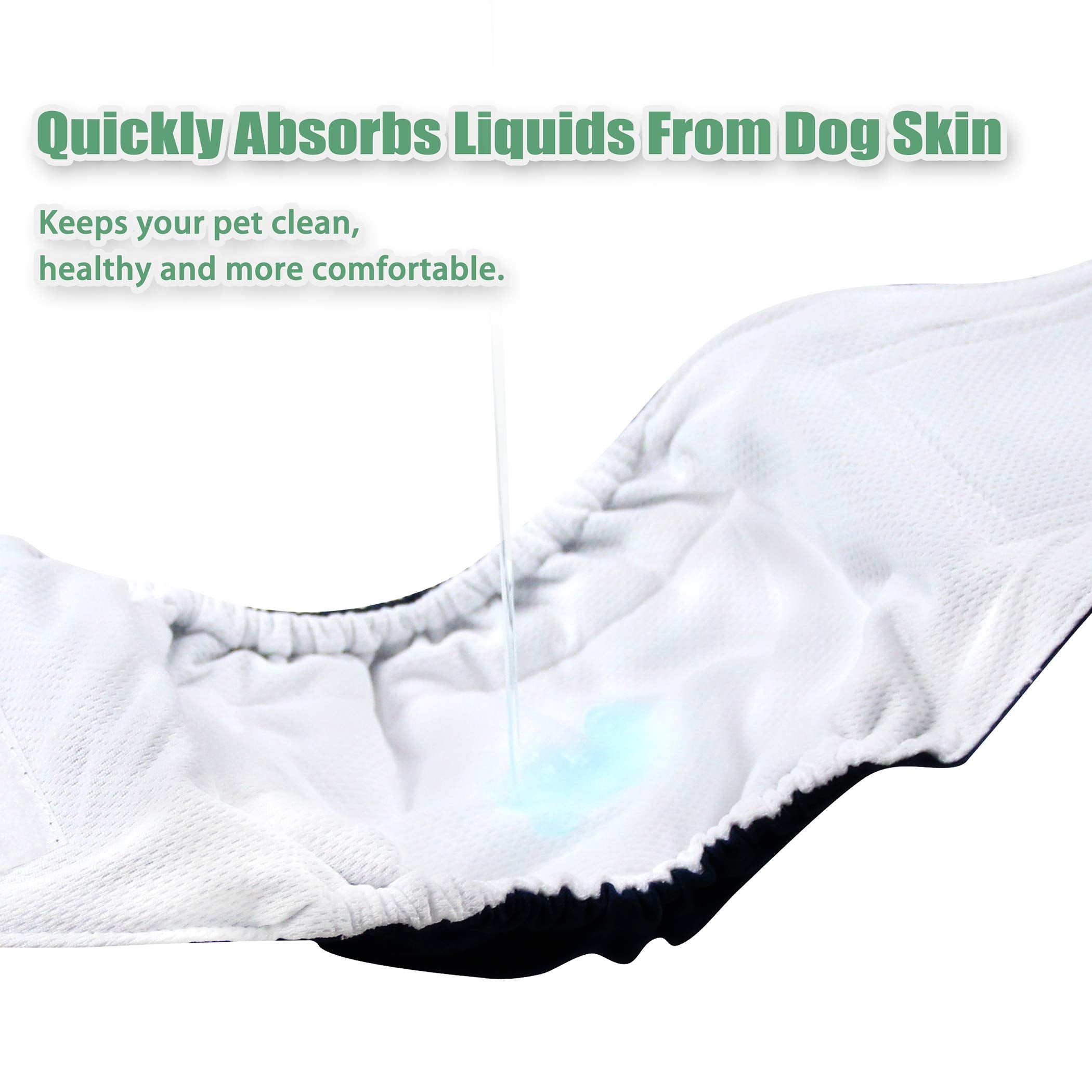 Wegreeco Washable Male Dog Belly Wrap - Pack Of 3 - (Black,Xx-Large)