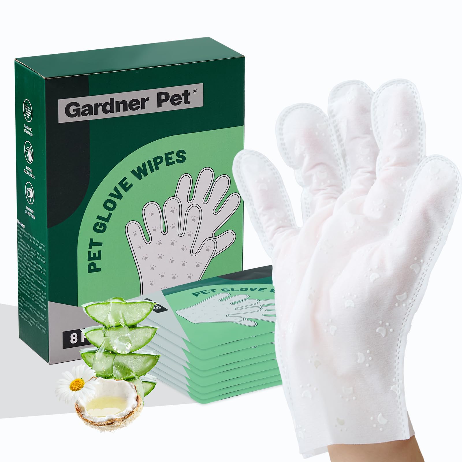 Gardner Pet Extra Thick Pet Glove Wipes For Dogs And Cats, Dog Wipes Cleaning Deodorizing Bath Wipes, Dog Wipes For Paws And But