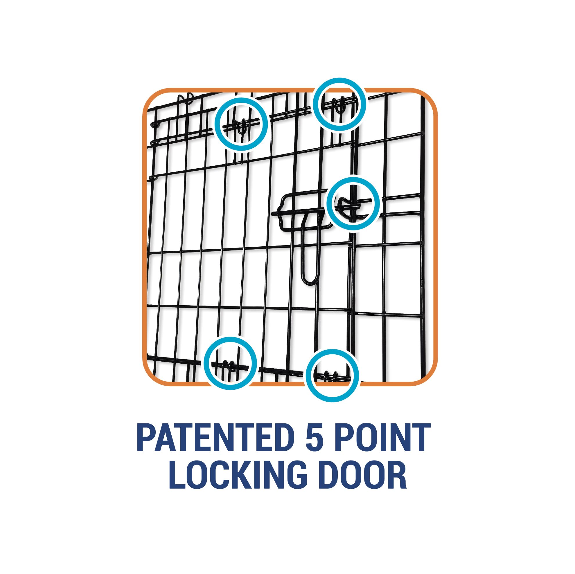 PRECISION PET One Door Wire Dog Crate, 24 Inch, Black, Iron, 5-Point Locking System, For Pets 15-30 lbs, Model 7011242