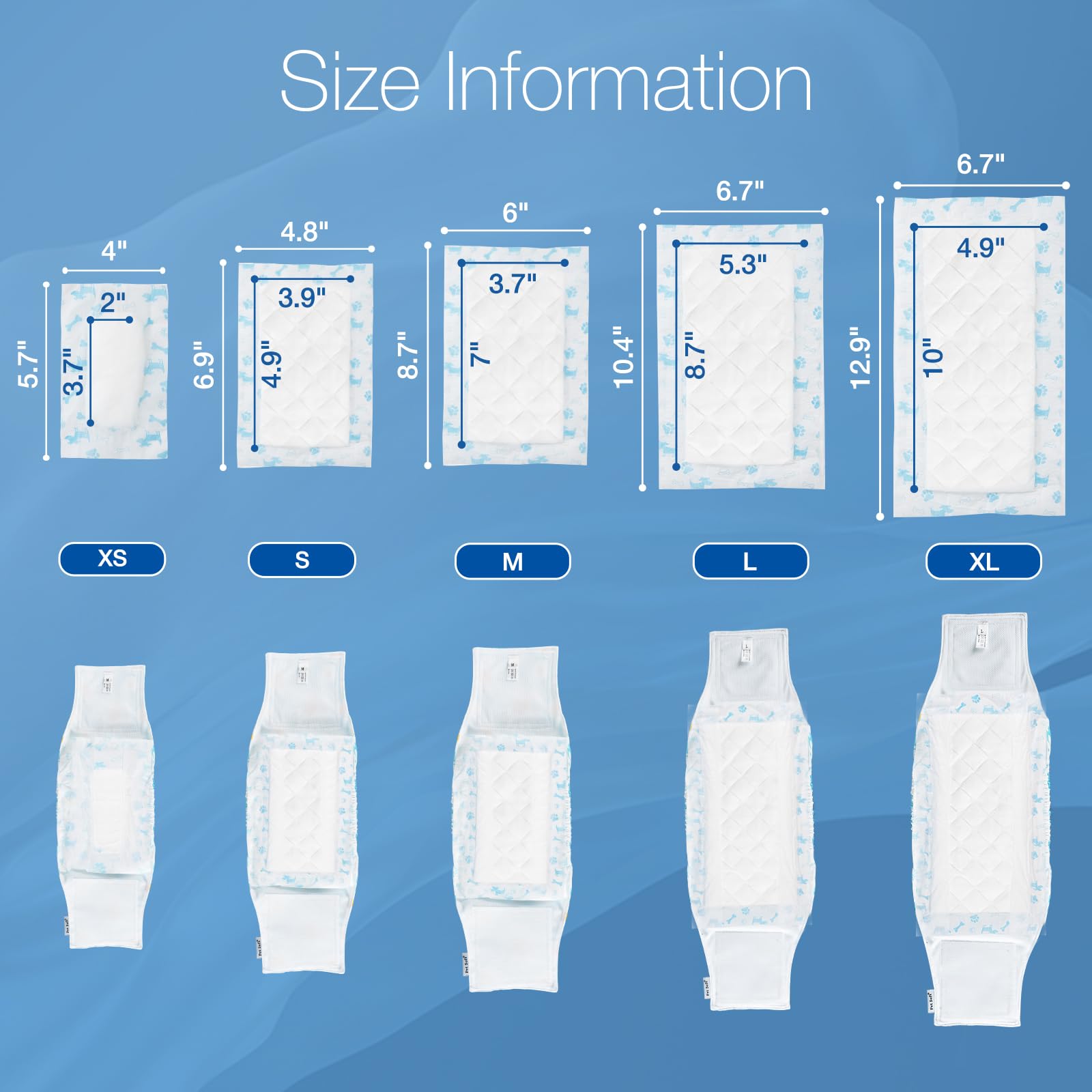 Disposable Dog Diaper Booster Pads S - 100 Count, Dog Diaper Liners For Male And Female Dogs, Inserts Fit Most Puppy Diapers - P