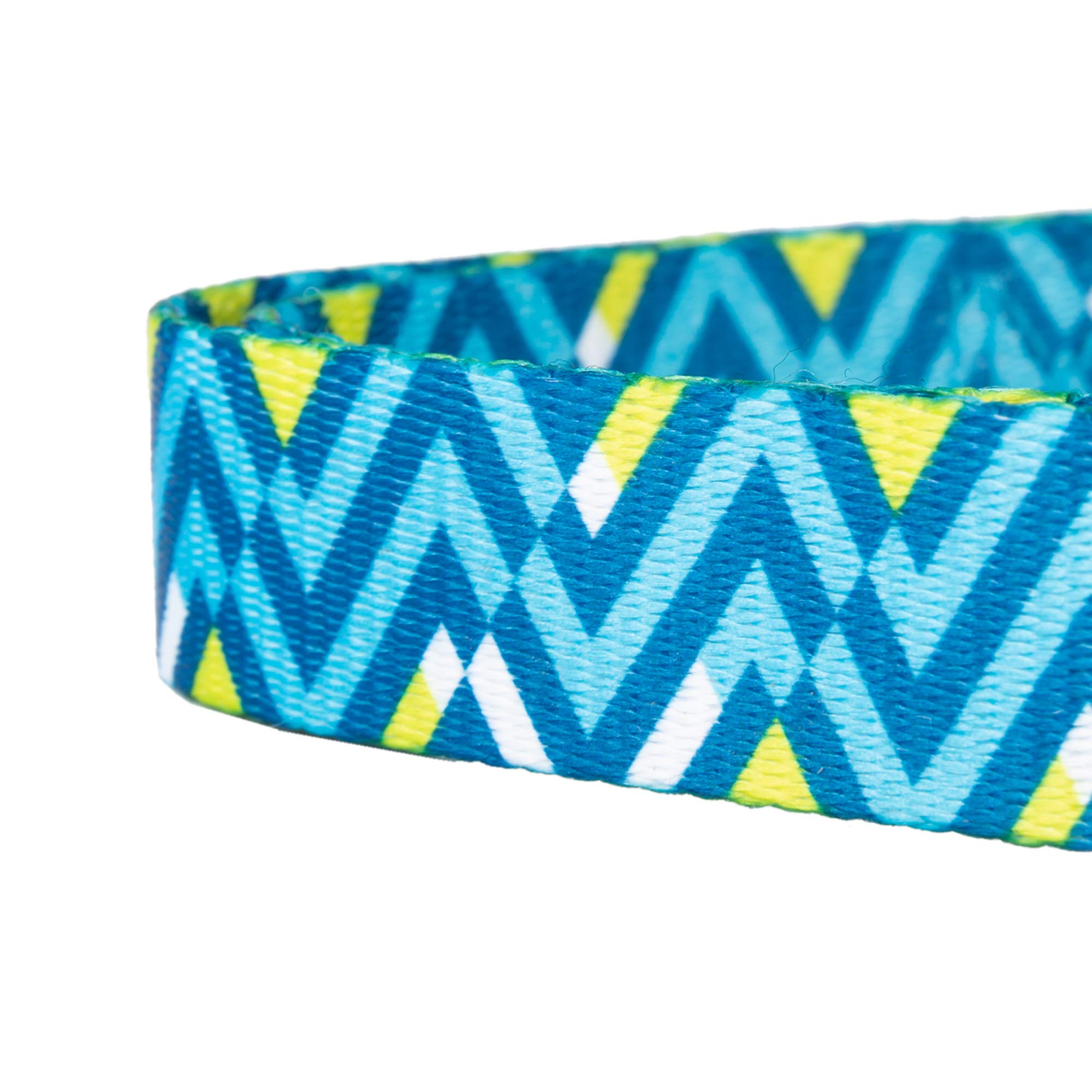Mile High Life | Geometric Ocean Wavy Pattern | Soft Poly Cotton Fabric | Black Buckle Dog Collar With D Ring| We Donate To Dog Rescues(Light Blue/Hot Blue, Small )