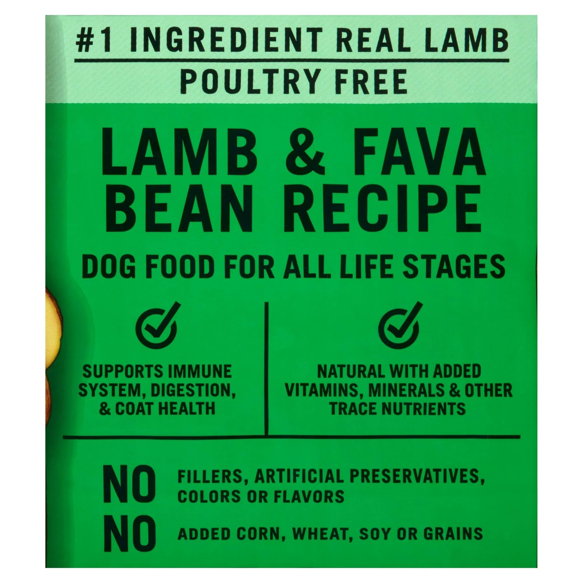 Pure Balance Grain-Free Lamb & Fava Bean Dry Dog Food, 24 lb Bag, Real Lamb First, No Corn Wheat Soy, Digestive Health, Immune S