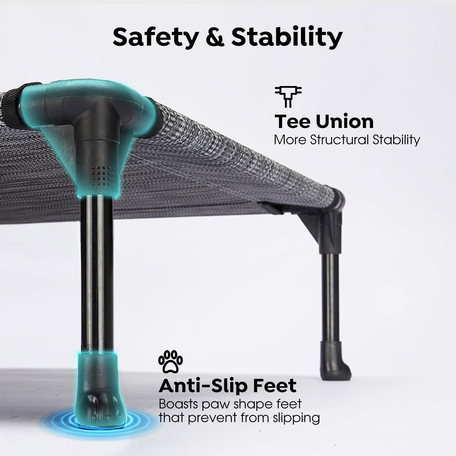 Veehoo Cooling Elevated Dog Bed, Portable Raised Pet Cot With Washable & Breathable Mesh, No-Slip Feet Durable Dog Cots Bed For Indoor & Outdoor Use, Medium, Cwc1803-M