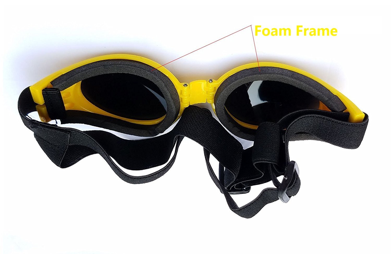 Foldable Dog Sunglasses Pet Goggles For Dog Eye Protection Outdoor Sport Sunglasses For Midium Large Dogs (Yellow)