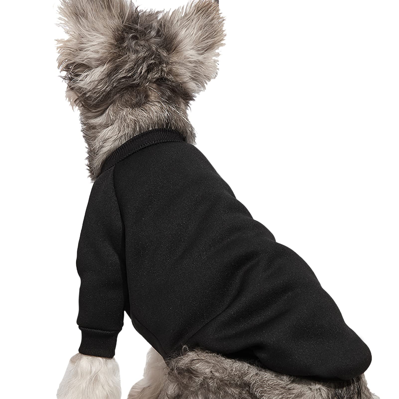 Jouhoi Puppy Sweater For Small Dogs Clothes Warm Winter Cat Clothe Pet Sweatshirt Knitwear Doggie Kitten Clothing, Black, X-Smal