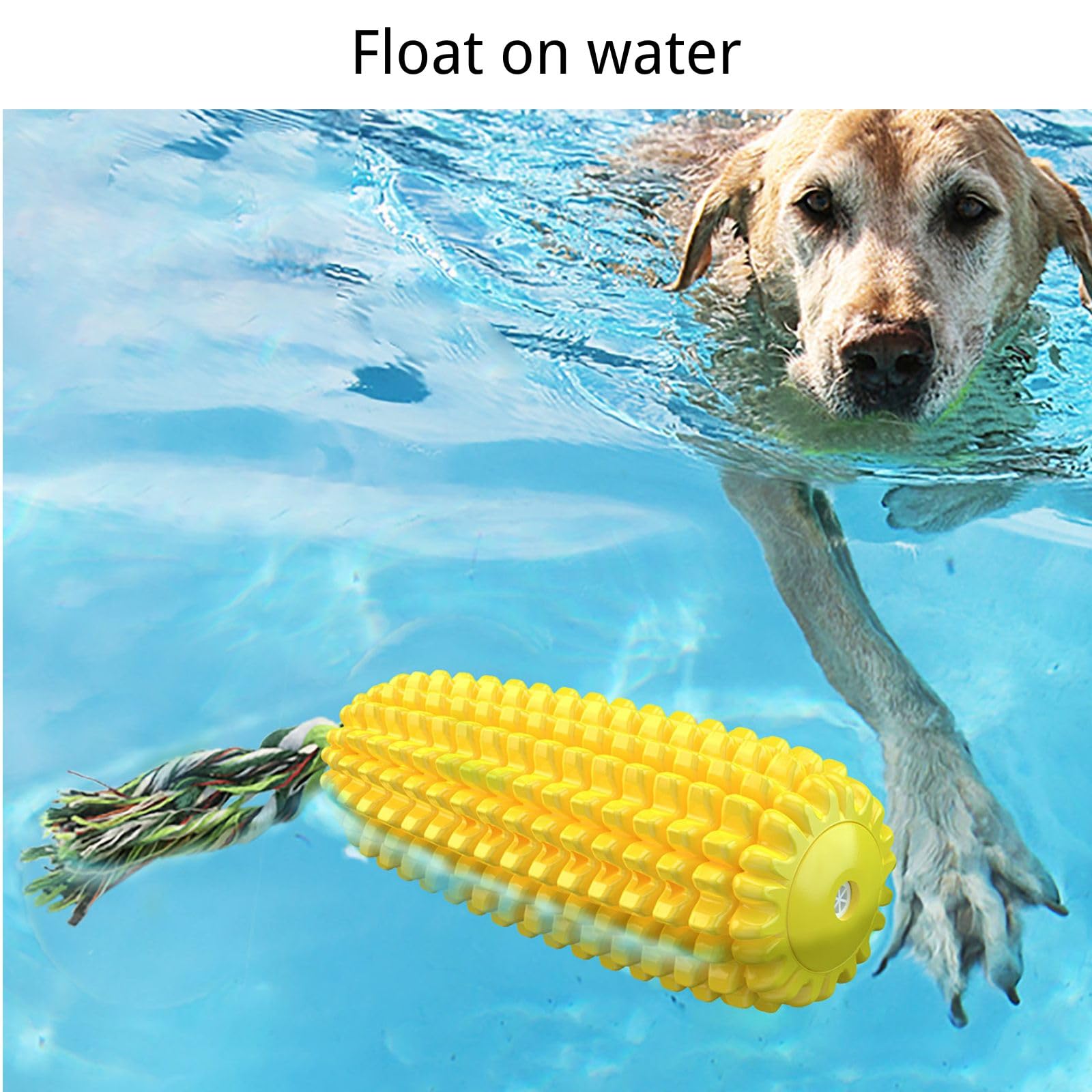 Dog Chew Toys For Aggressive Chewers,Corn Interactive Squeaky Dog Toys For Puppy Medium Breed,Tough Rubber Dental Chew Dog Toys
