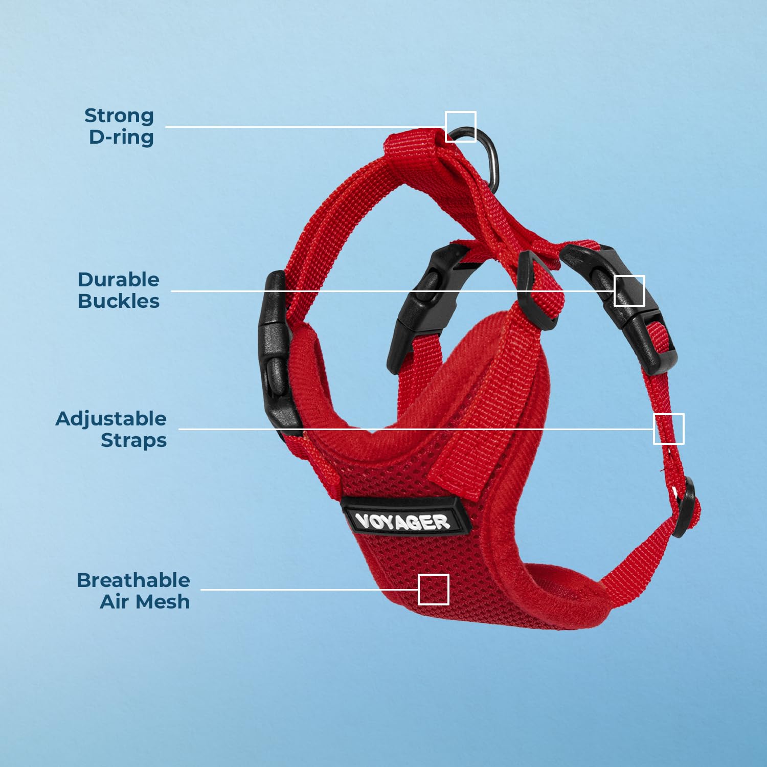 Voyager Step-in Pet Harness - All Weather Mesh, Adjustable Step in Harness for Cats and Dogs by Best Pet Supplies - Red, S