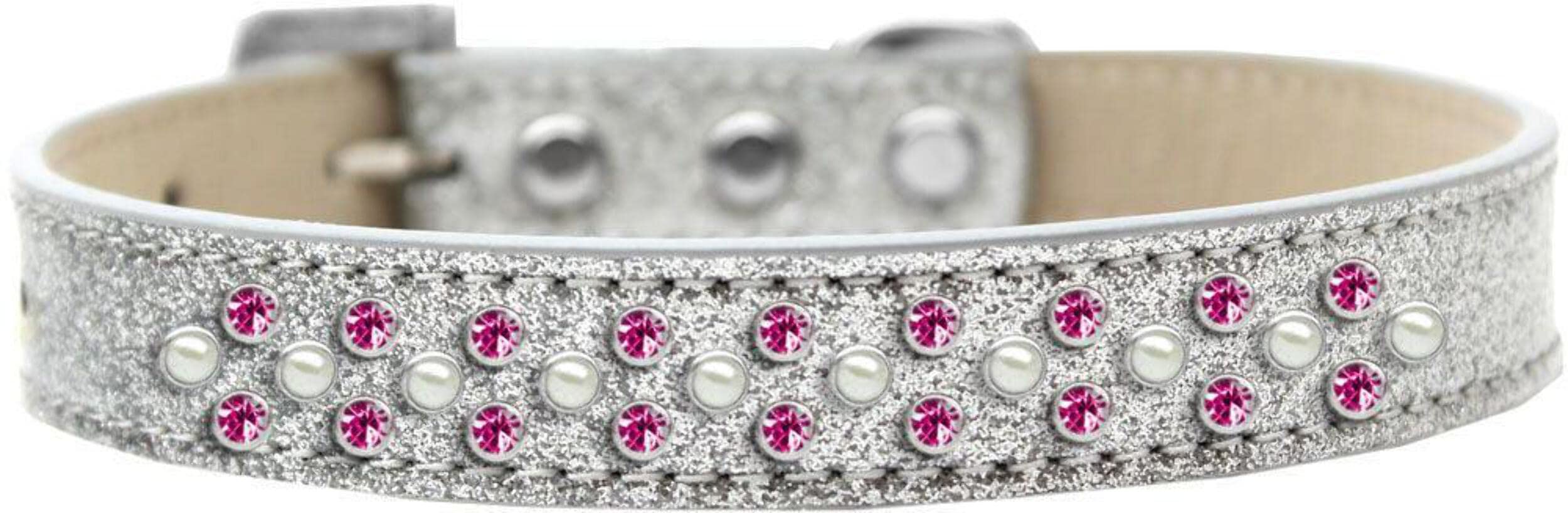 Mirage Pet Products Sprinkles Ice Cream Dog Collar with Pearl and Bright Pink Crystals, Size 12, Purple