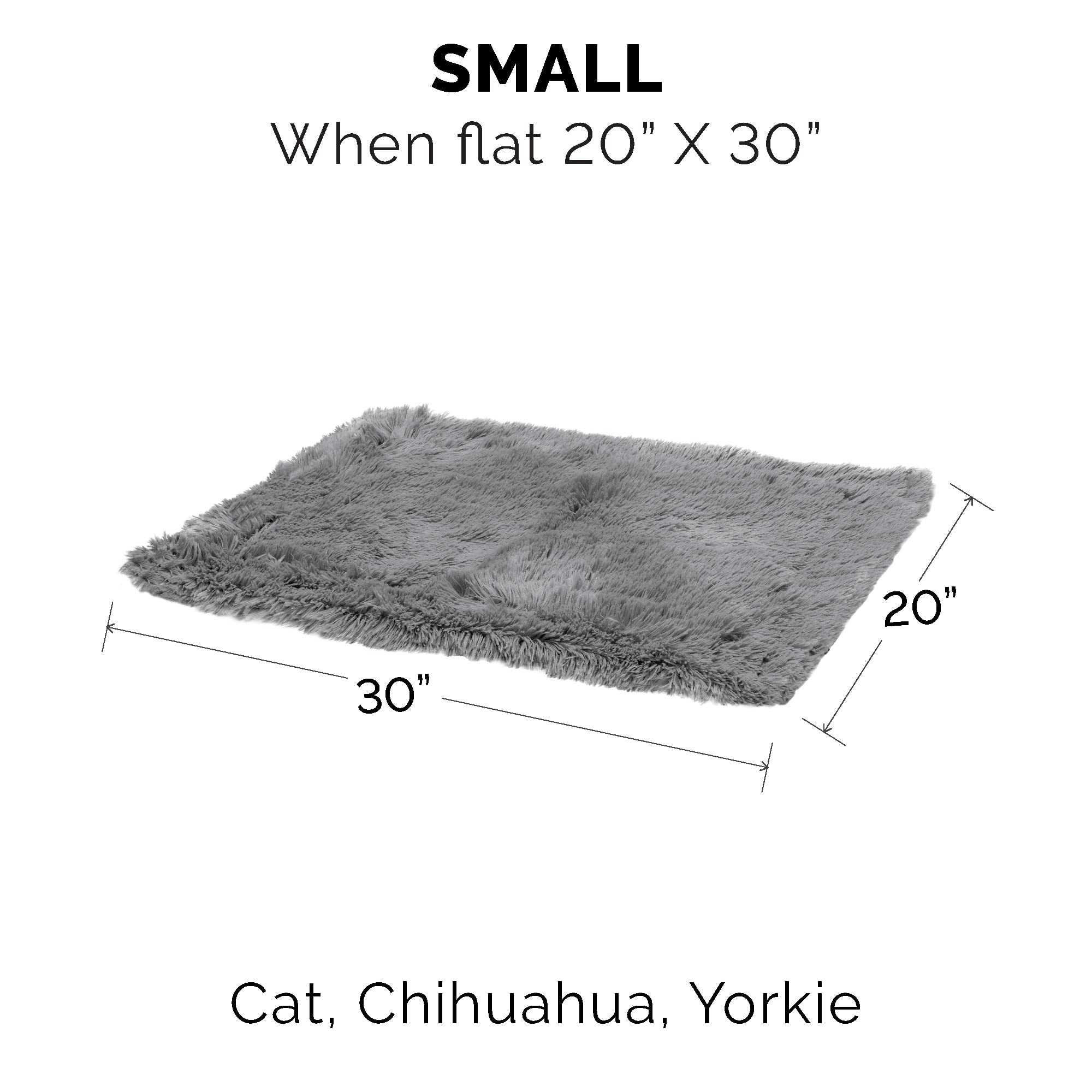 Furhaven Waterproof Throw Blanket For Dogs & Indoor Cats, Washable - Shaggy Plush Calming Long Faux Fur & Velvet Dog Blanket - Gray, Small