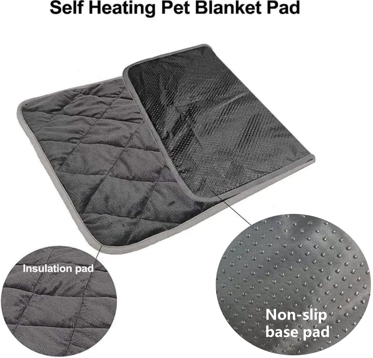 Uubei Thermal Mat Reflective Pet Heat Pad Self Heating Pad Non-Slip Washable Self Heating Mat For Indoor Dogs And Cats 27.5''X19