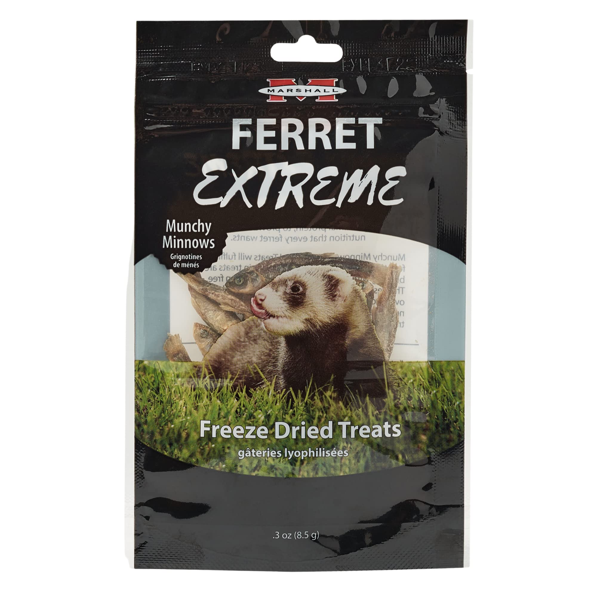 Marshall Pet Products Ferret Extreme Freeze-Dried Treats - Munchy Minnows, 1 oz - Nutritious & Delicious Healthy Snacks for Ferr