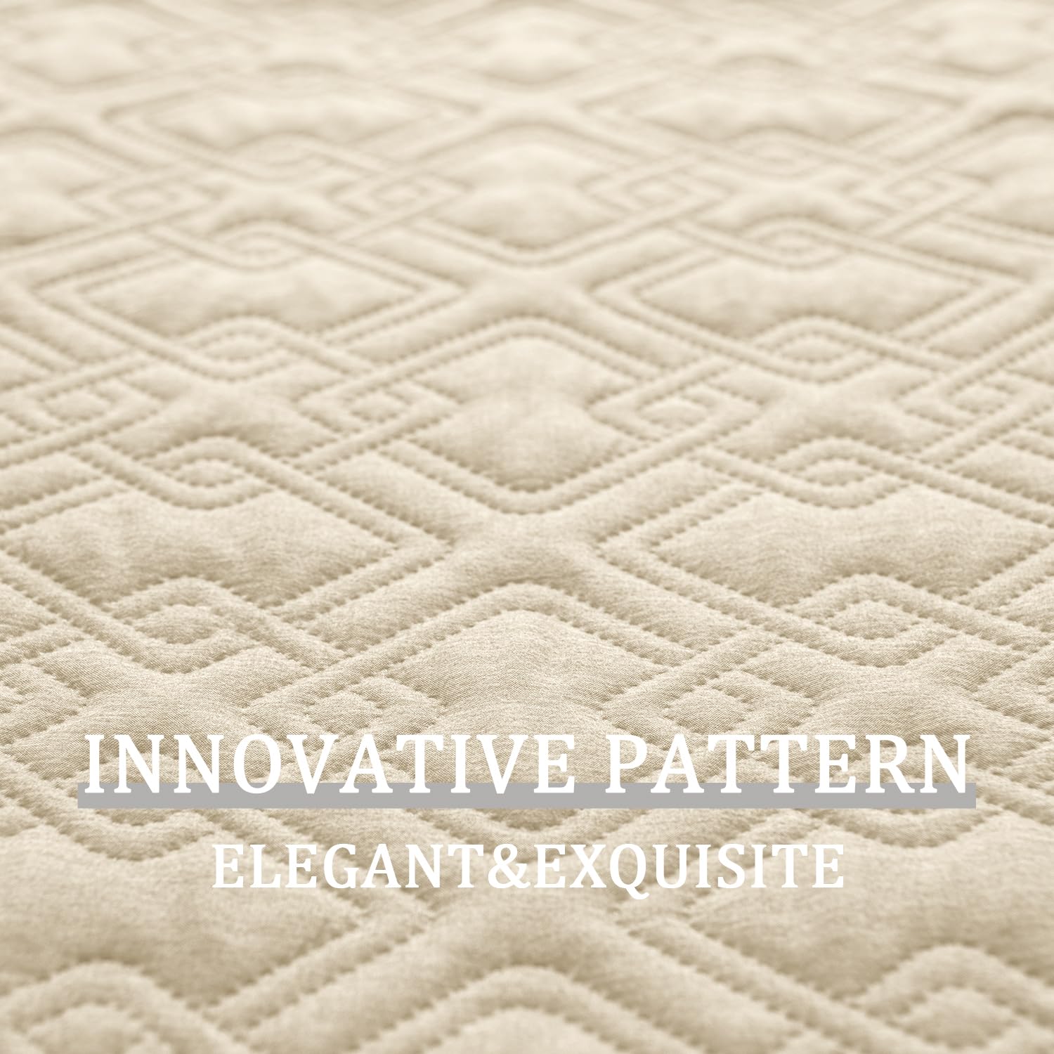 Fuguitex Waterproof Dog Bed Cover Dog Blanket For Pet Furniture Bed Couch Sofa Reversible Linen Texture(52''*82'',Cream+ Wheat)