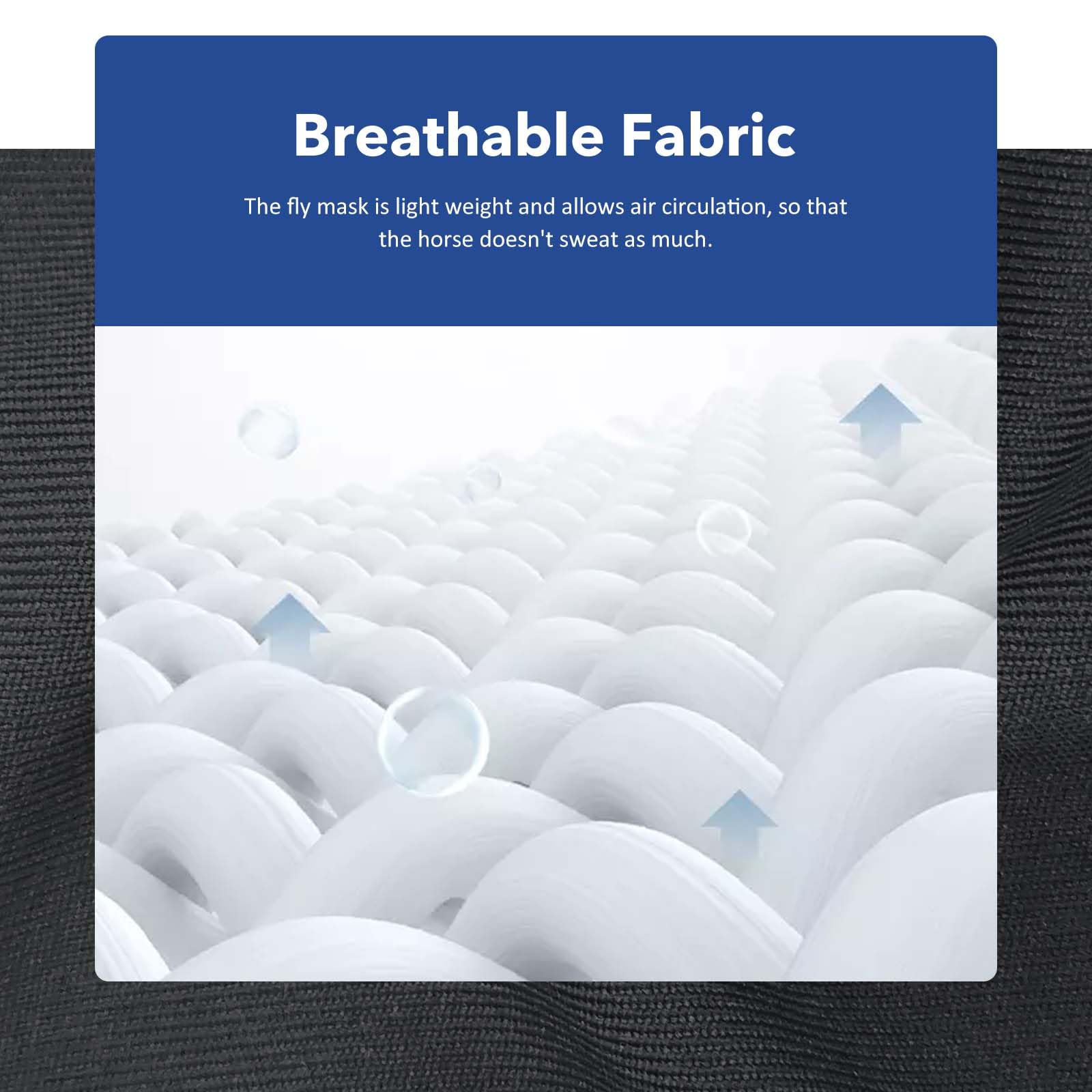 Harrison Howard Super Comfort Stretchy Fly Mask Large Eye Space with UV Protection Soft on Skin with Breathability Luxe Vibe L F